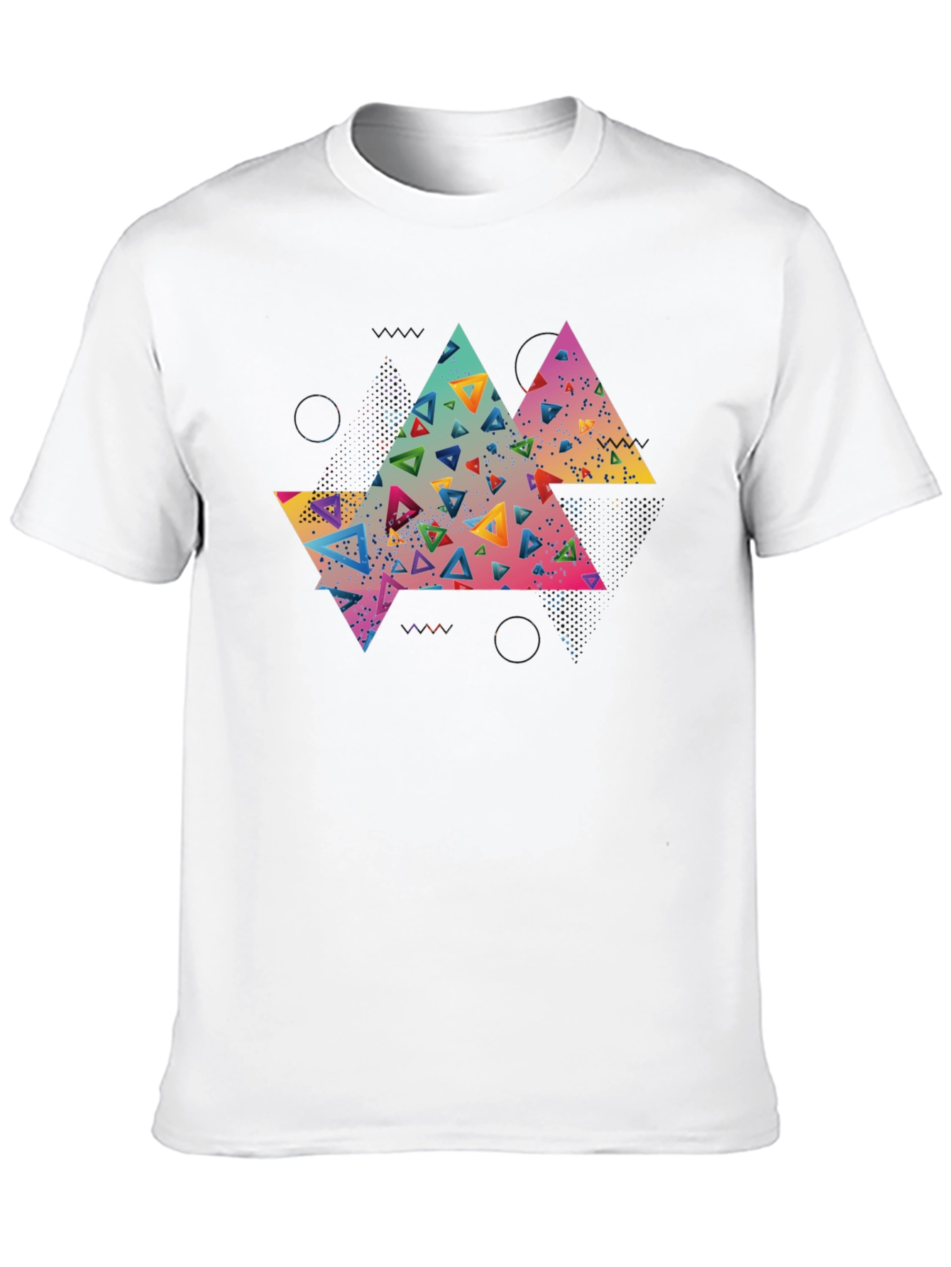 Abstract Triangle Graphic Tee - Black