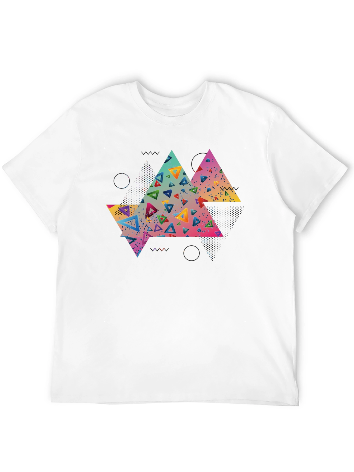 Abstract Triangle Graphic Tee - Black