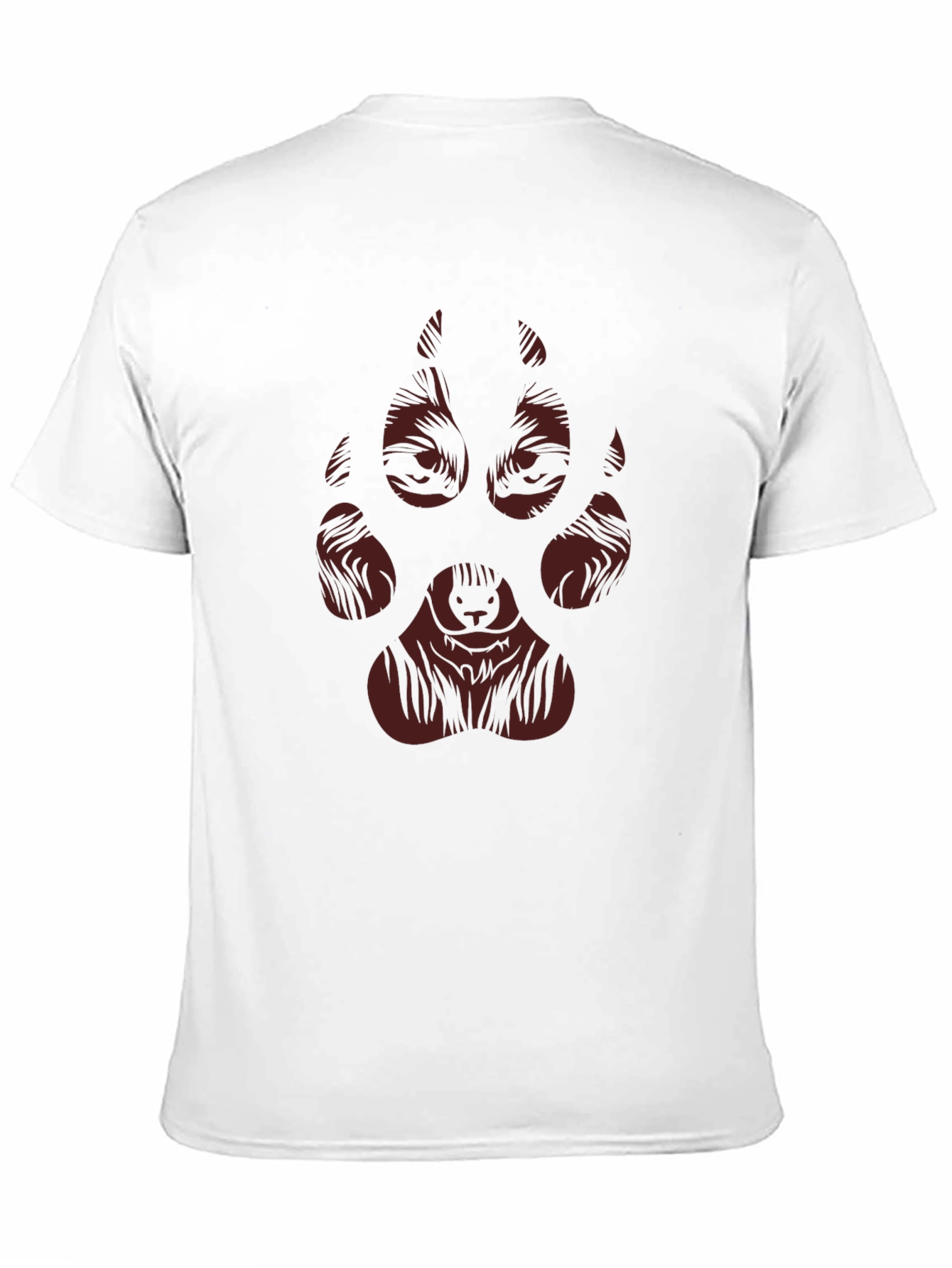 Wolf Paw Print Graphic Tee - Black