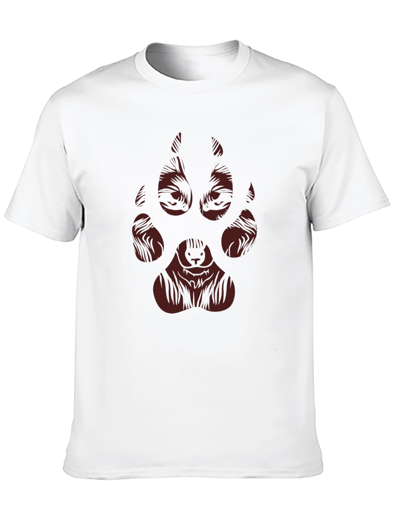 Wolf Paw Print Graphic Tee - Black