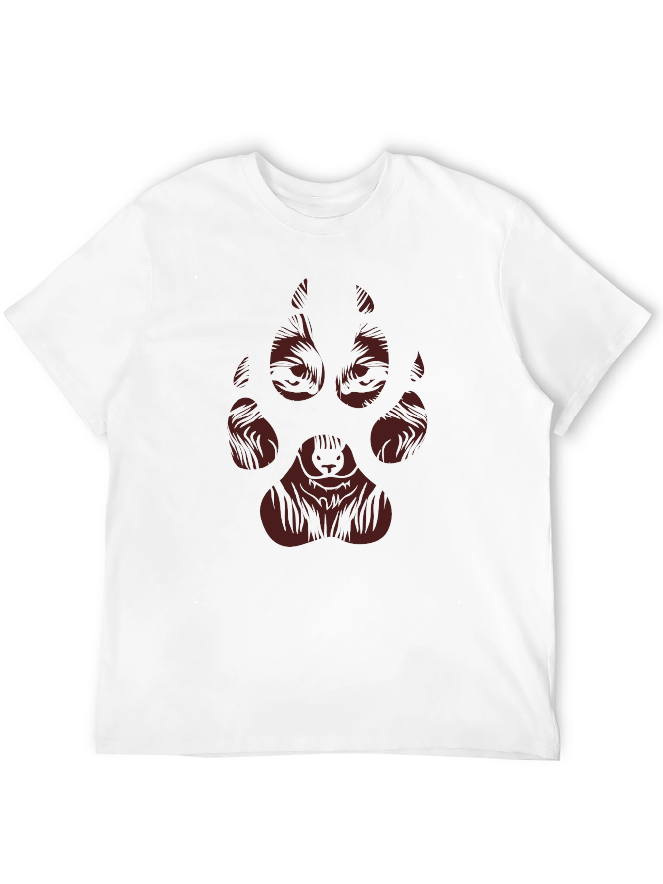 Wolf Paw Print Graphic Tee - Black