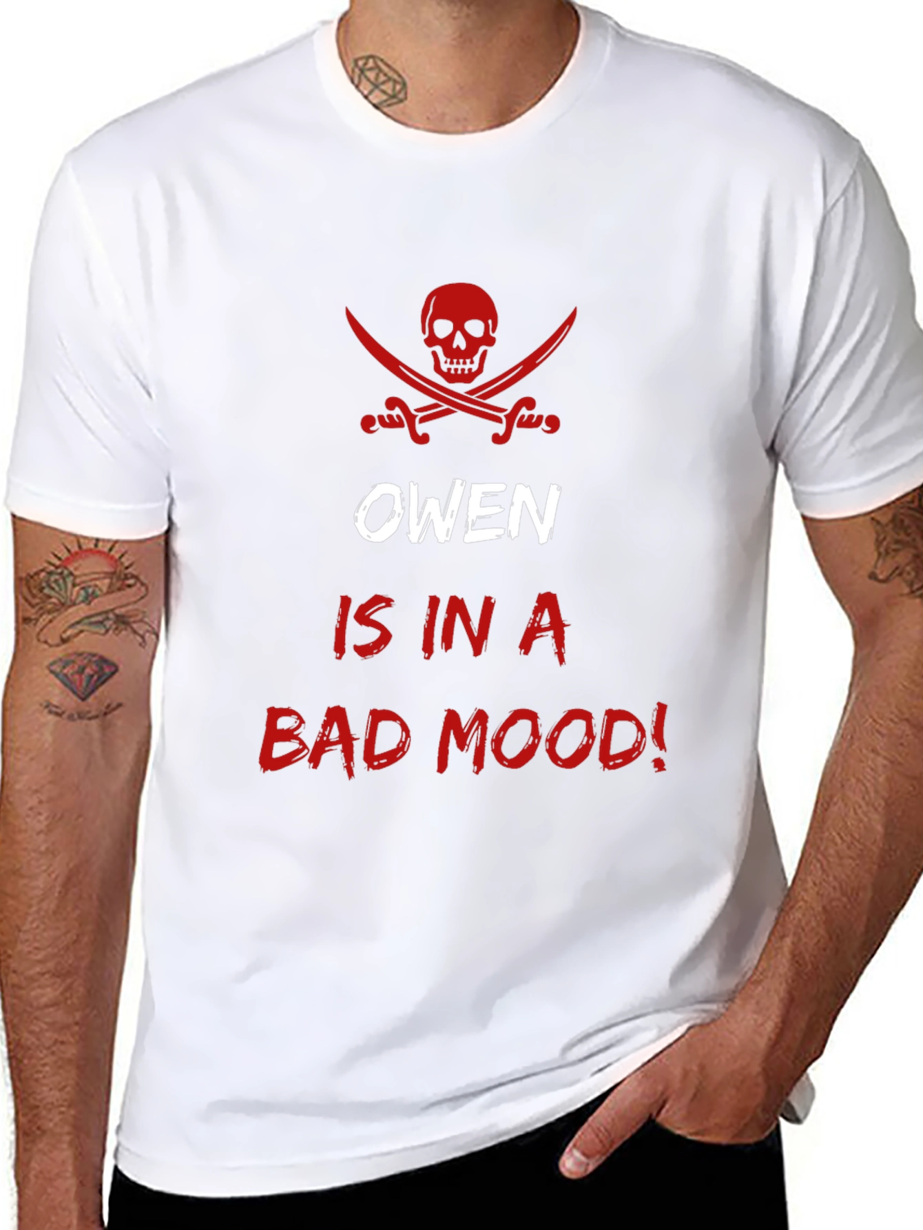 Owens Bad Mood T-Shirt - Pirate Skull Graphic Tee