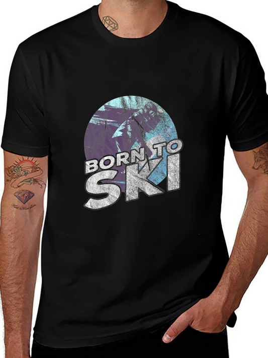 Born To Ski Graphic Tee - Retro Skiing T-Shirt