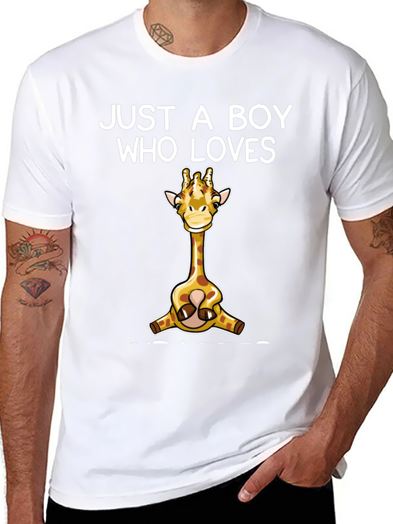 Boy Who Loves Giraffes T-Shirt Cute Giraffe Graphic Tee