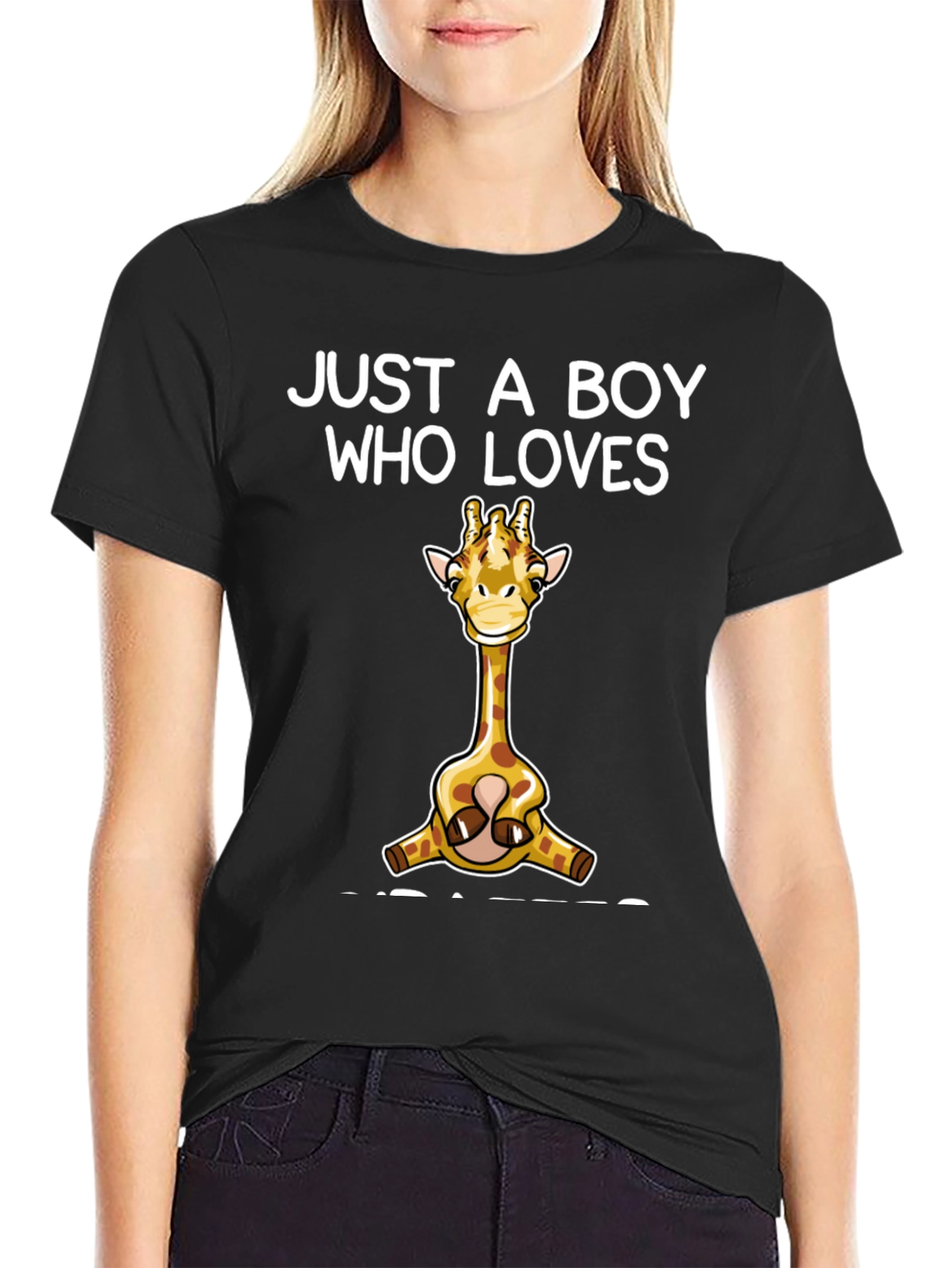Boy Who Loves Giraffes T-Shirt Cute Giraffe Graphic Tee