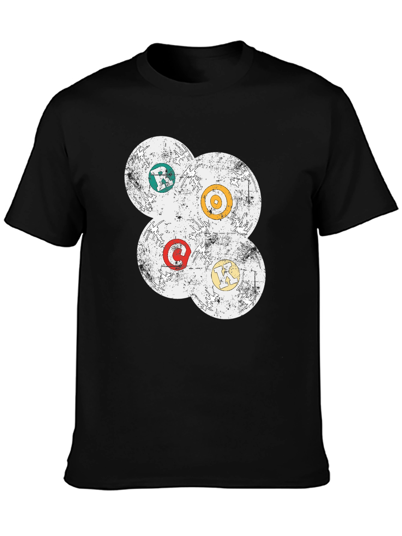Grunge Record Label Style Tee