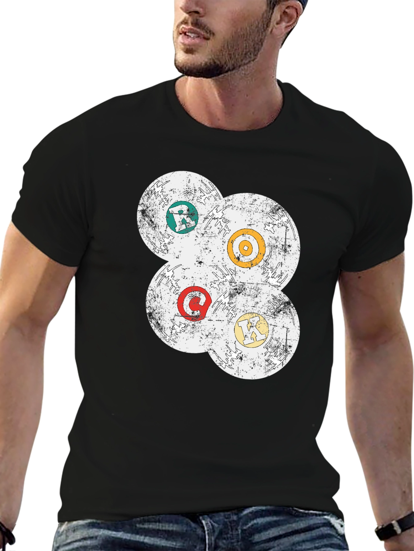 Grunge Record Label Style Tee