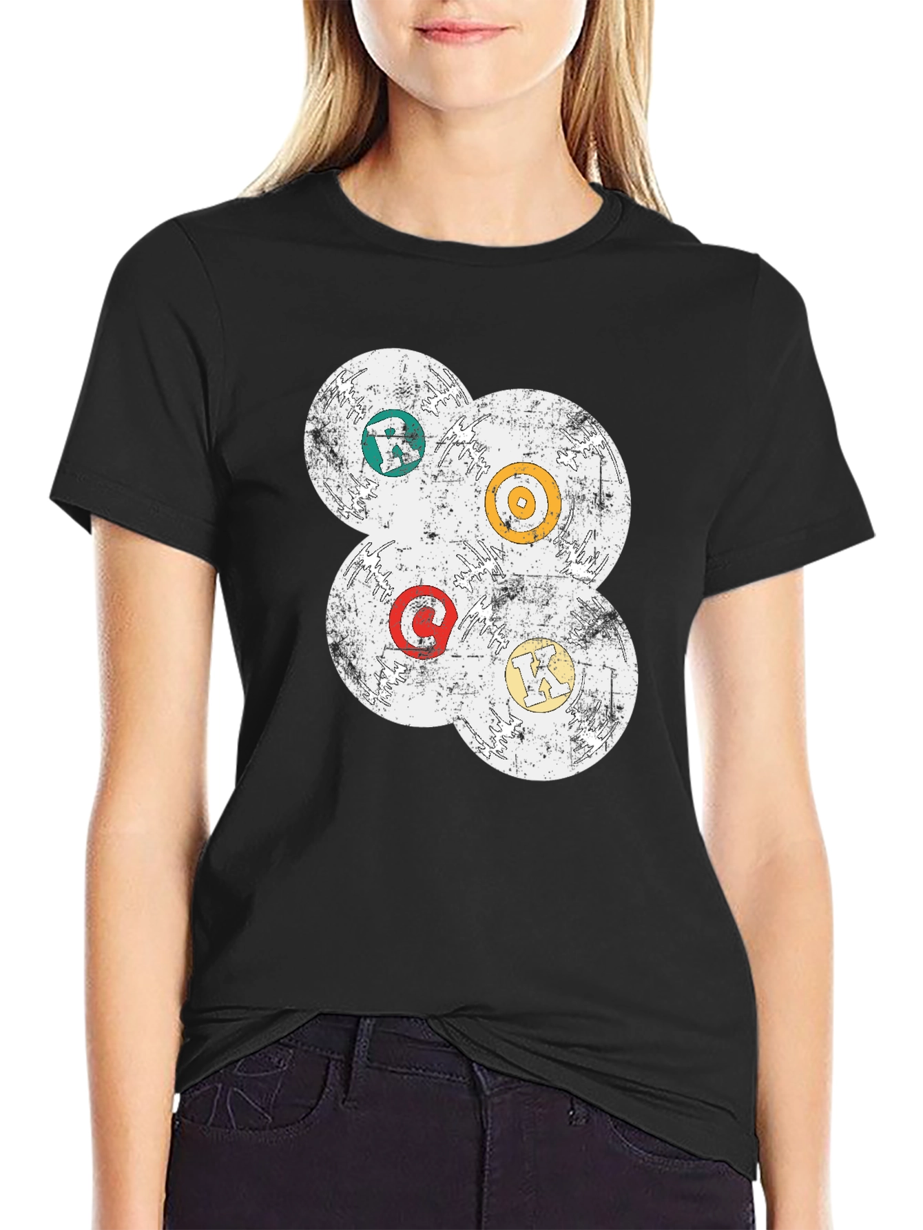 Grunge Record Label Style Tee