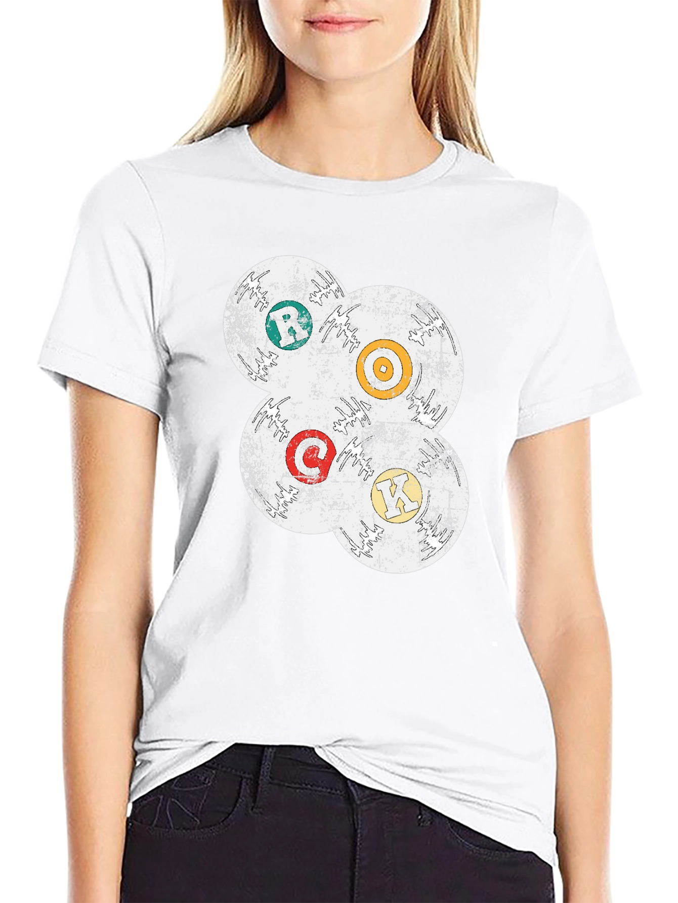 Grunge Record Label Style Tee