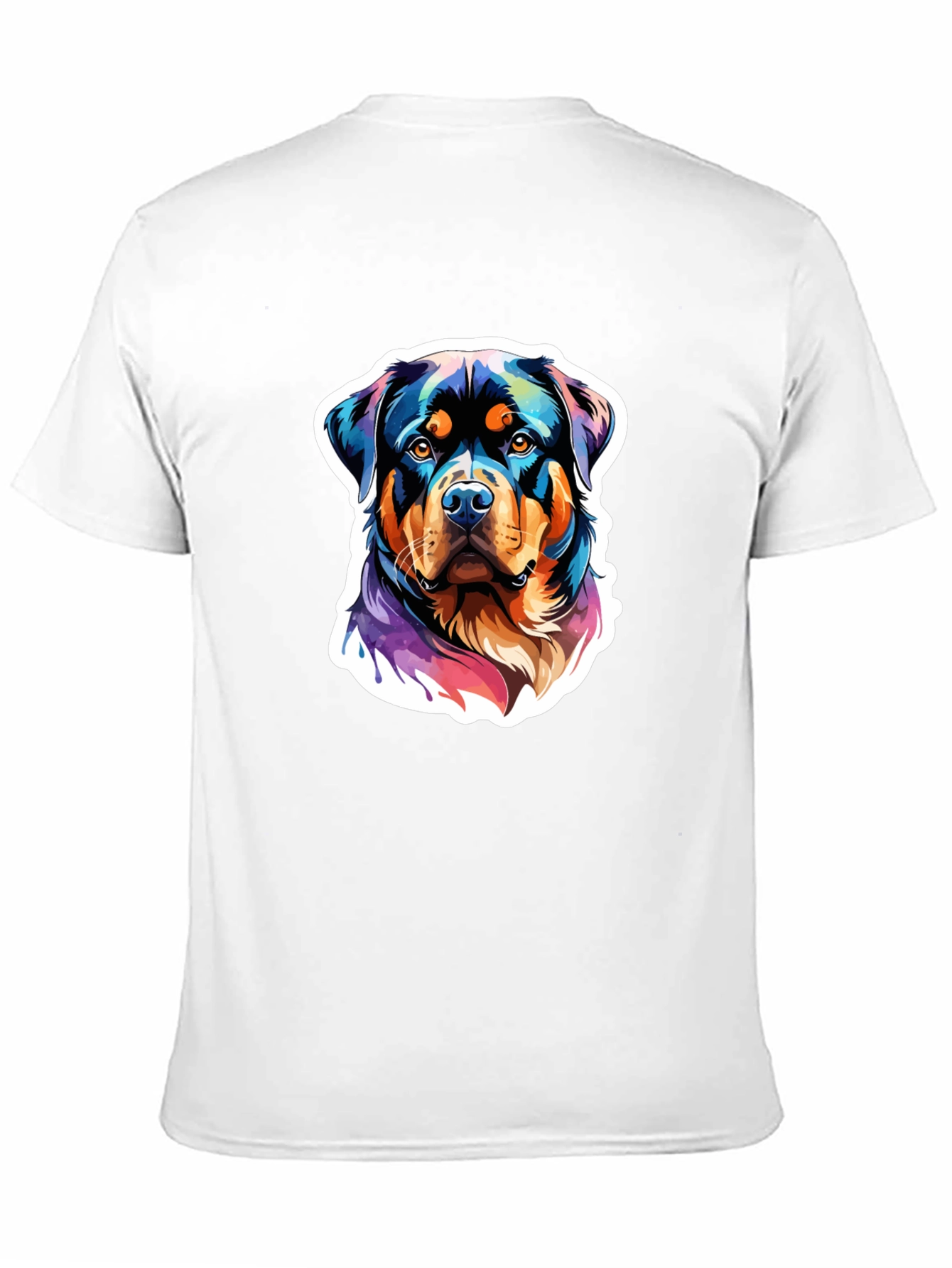 Rottweiler Art Graphic Tee - Black Cotton Blend
