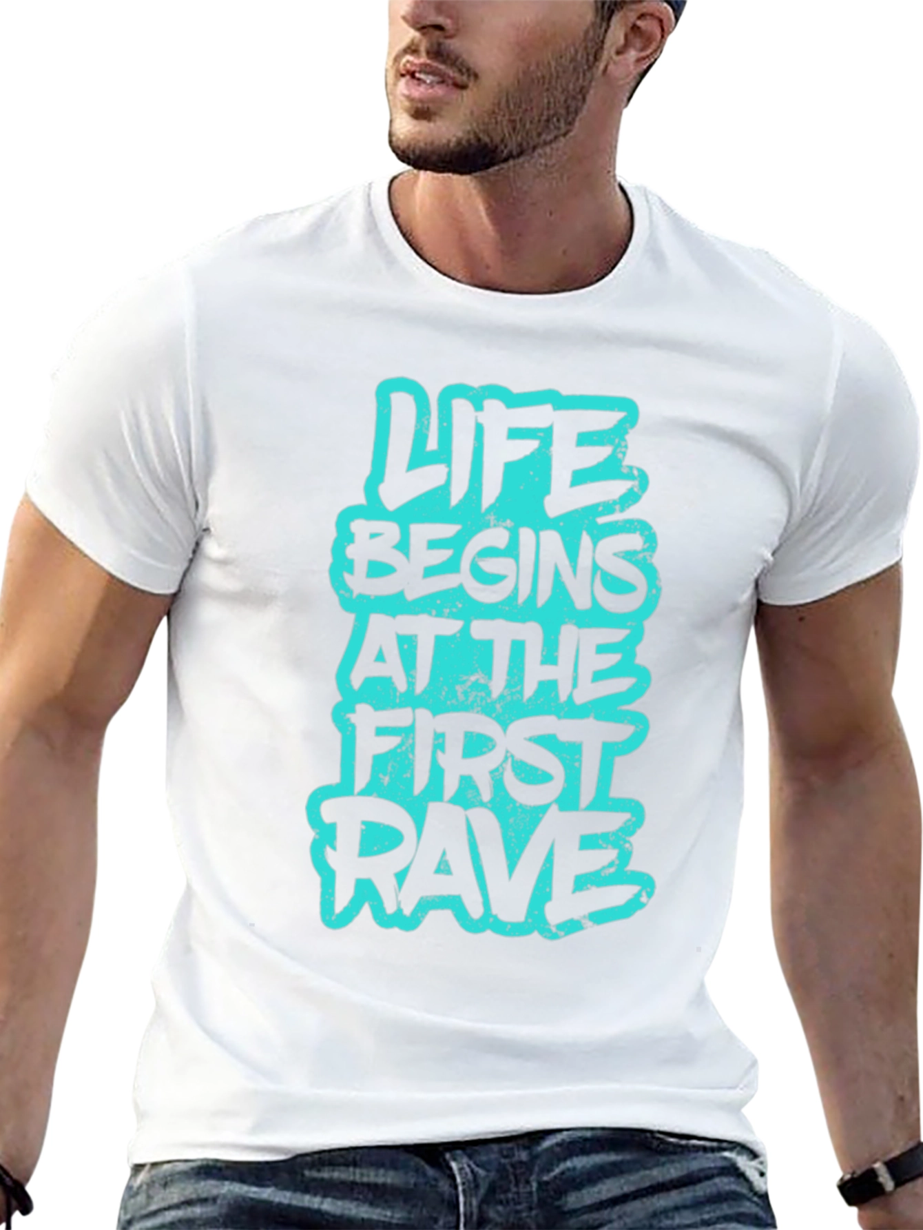 Life Begins at the First Rave Graphic Tee