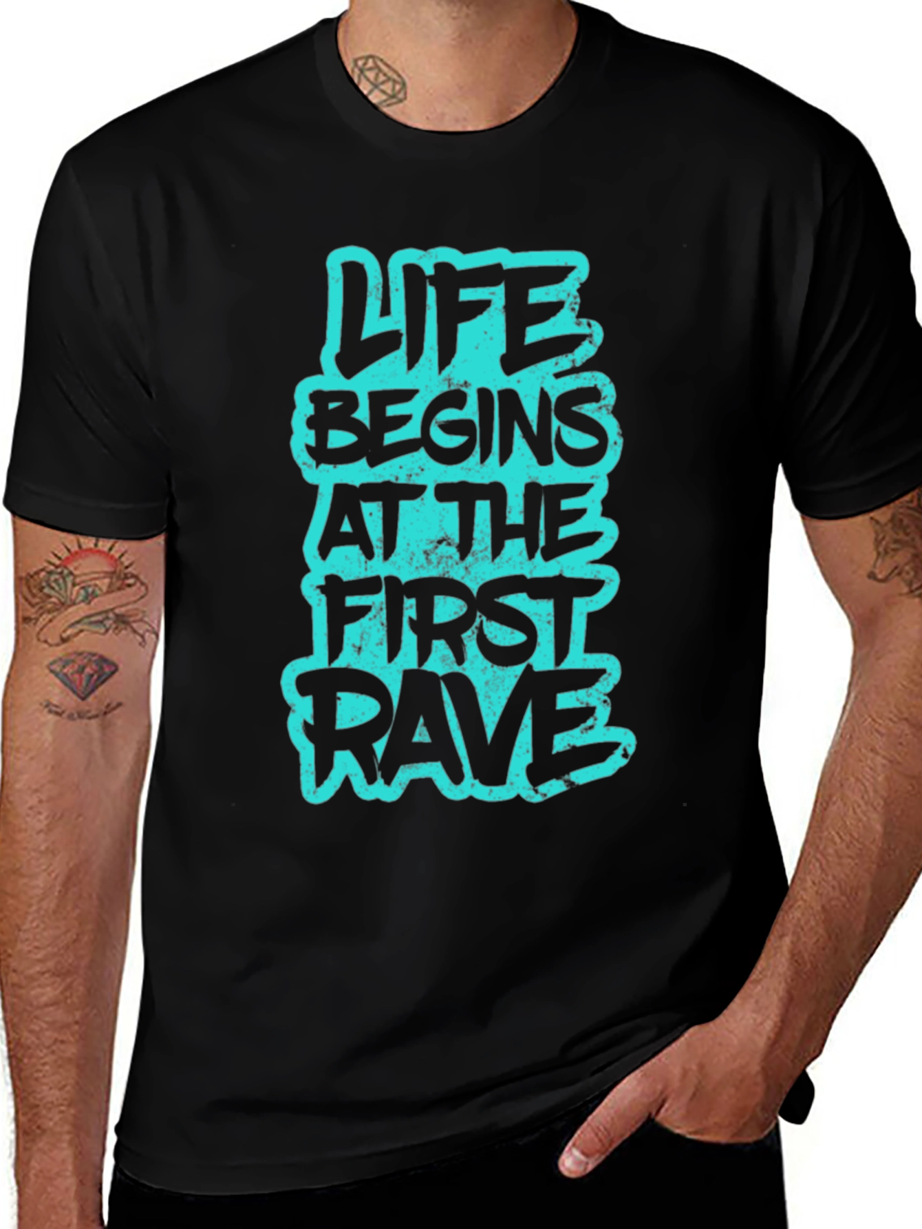 Life Begins at the First Rave Graphic Tee