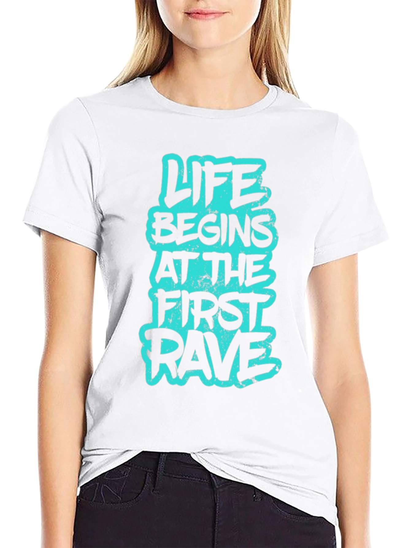 Life Begins at the First Rave Graphic Tee