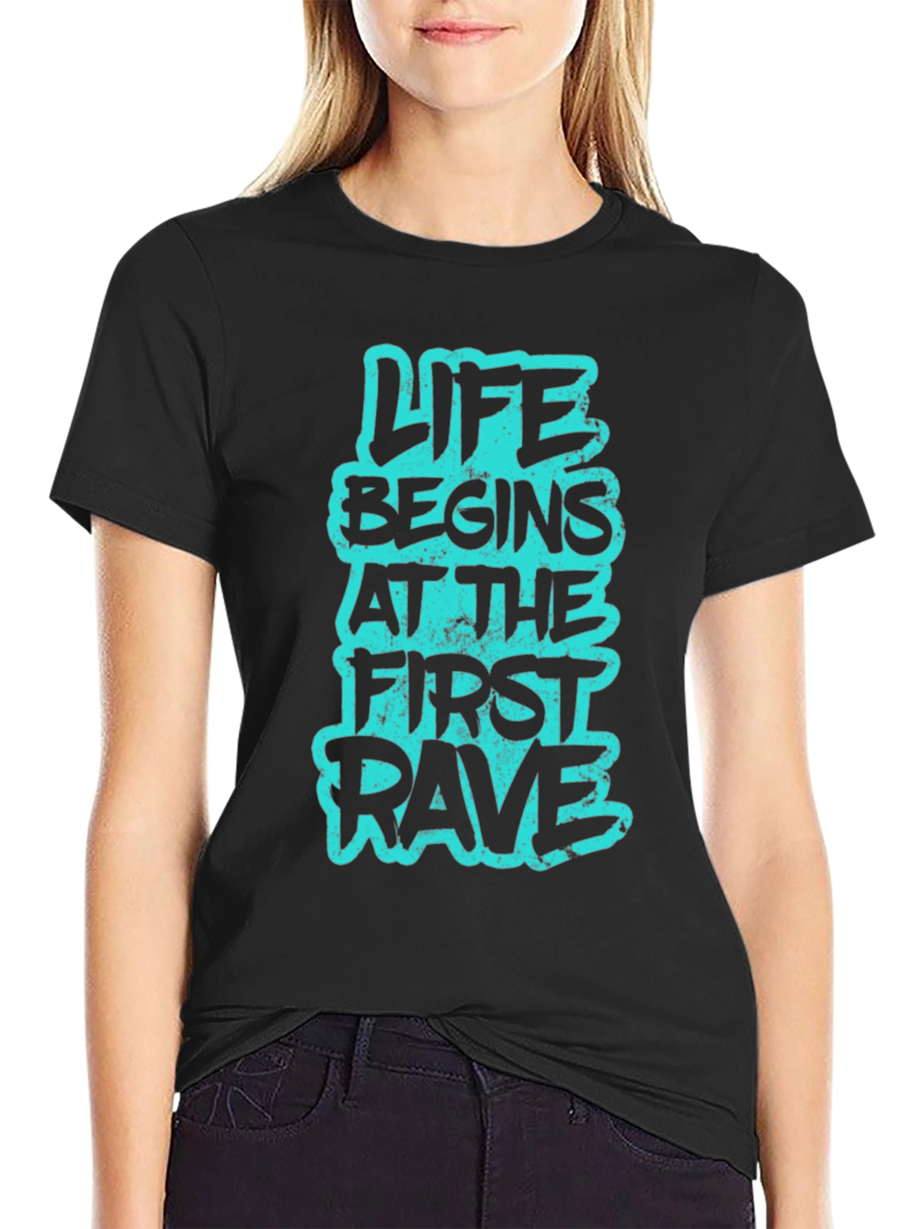 Life Begins at the First Rave Graphic Tee
