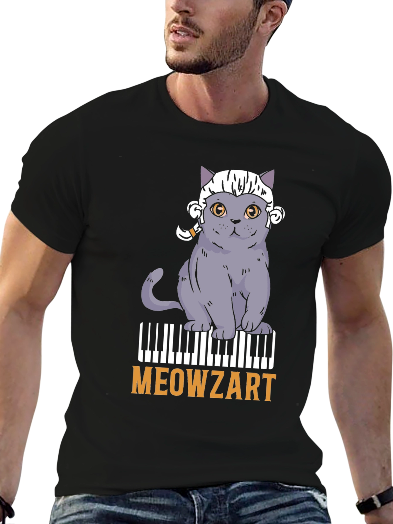 Meowzart Cat Piano T-Shirt - Music Lover Tee