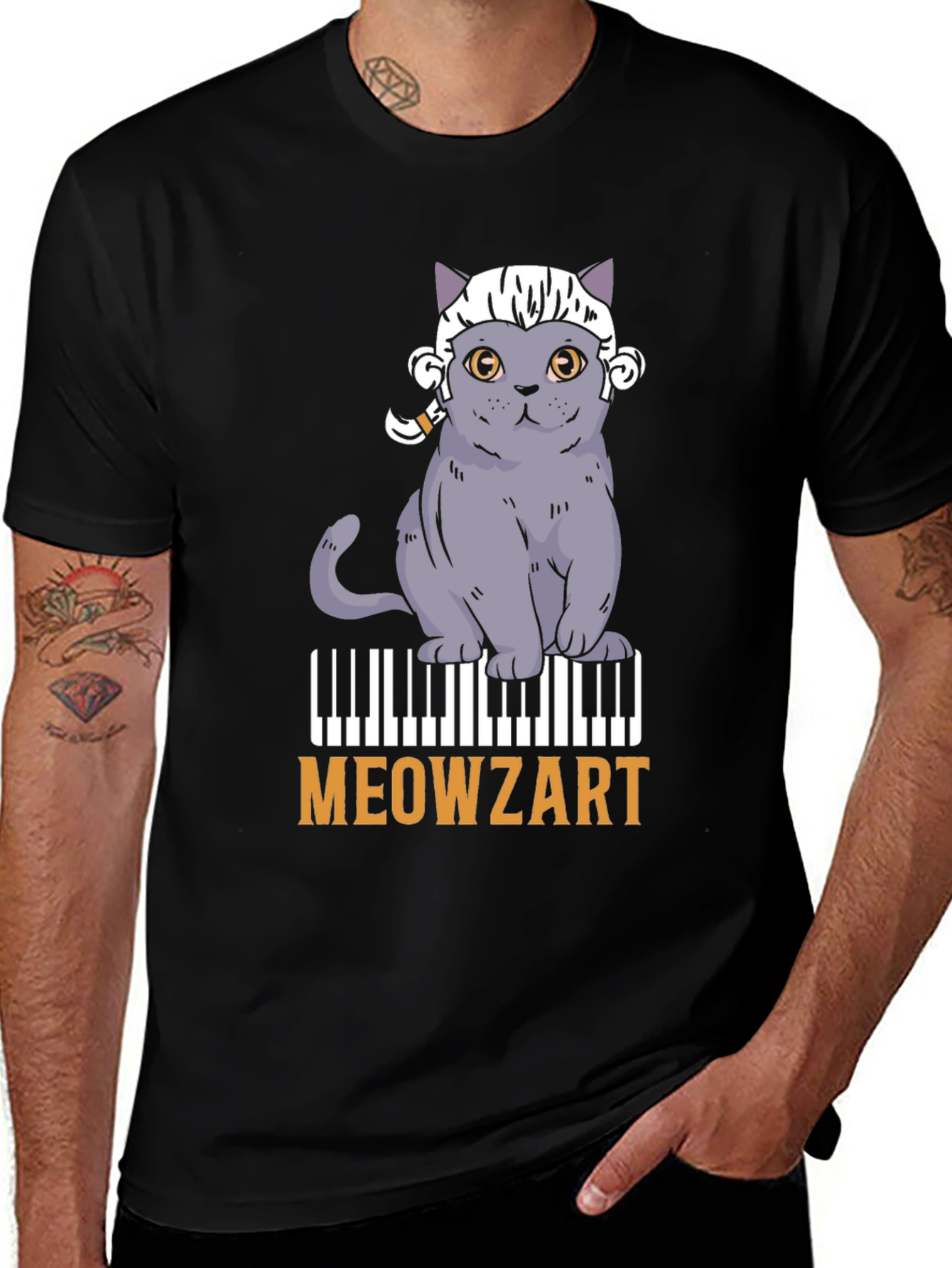 Meowzart Cat Piano T-Shirt - Music Lover Tee
