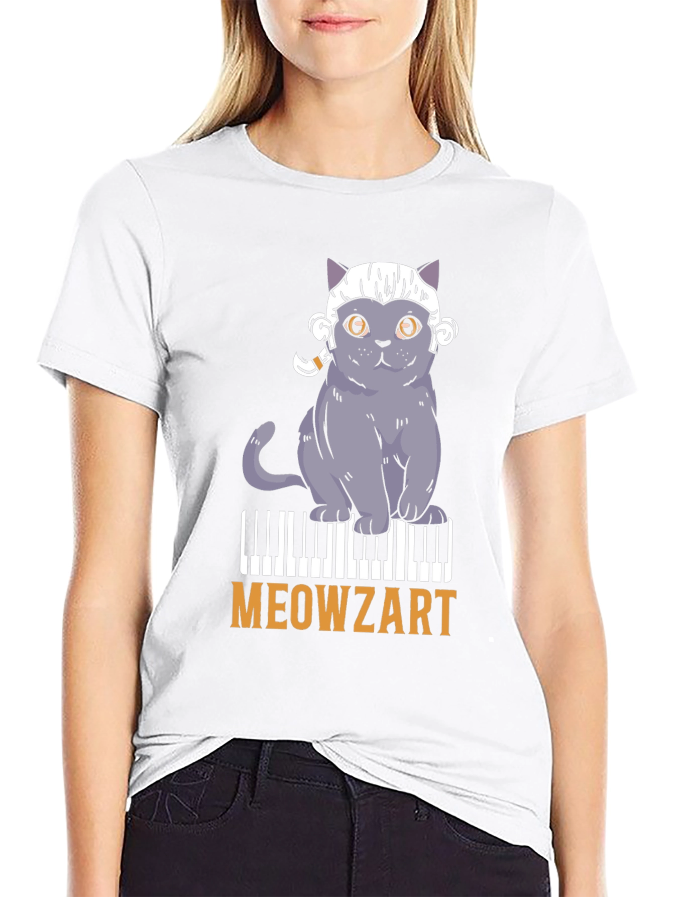 Meowzart Cat Piano T-Shirt - Music Lover Tee