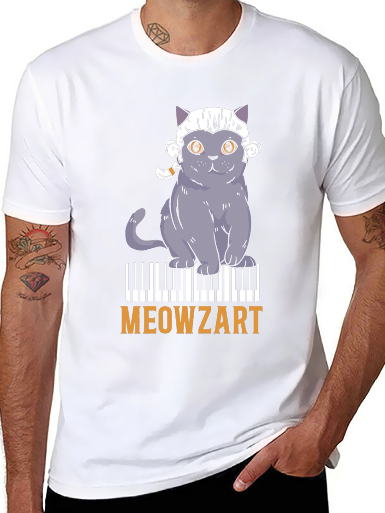 Meowzart Cat Piano T-Shirt - Music Lover Tee