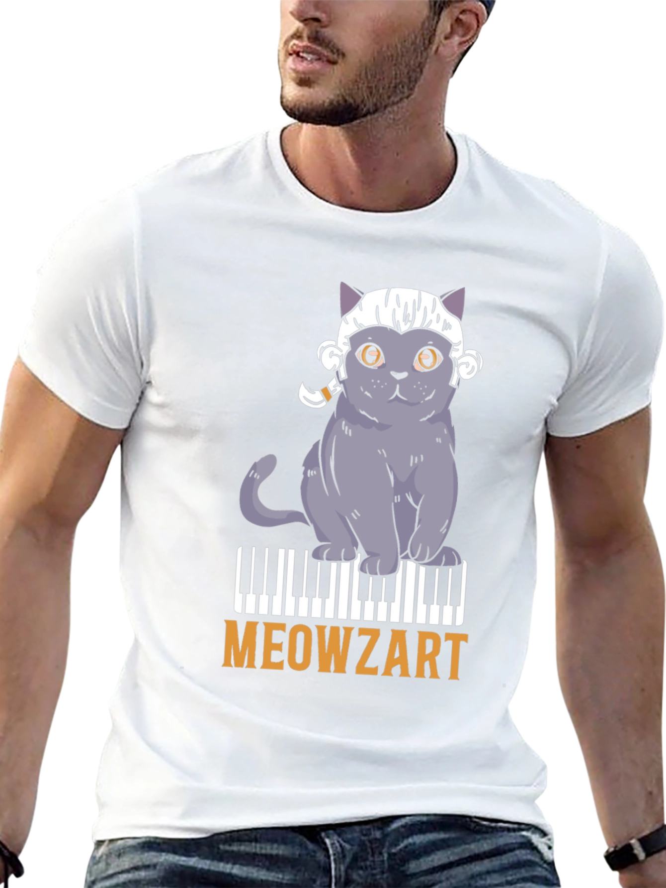 Meowzart Cat Piano T-Shirt - Music Lover Tee