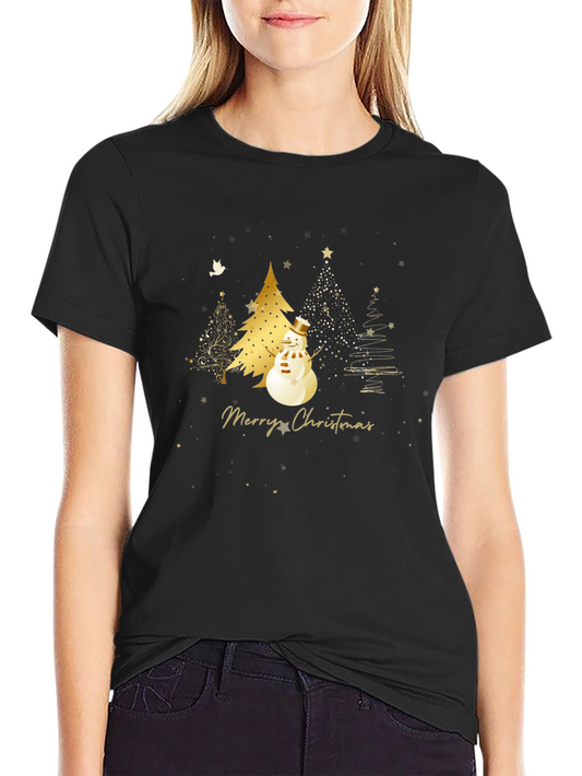 Festive Merry Christmas Snowman T-Shirt