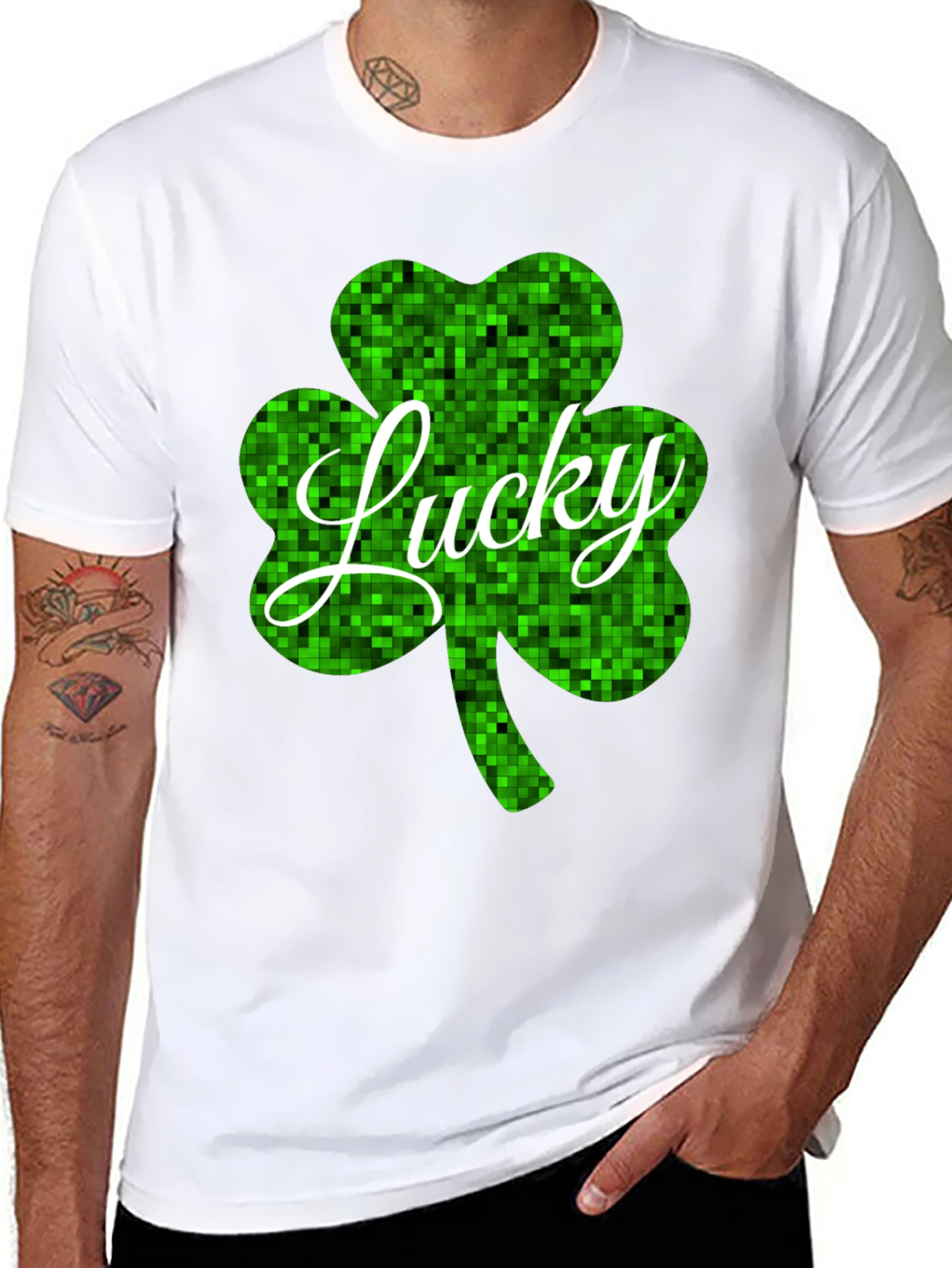 Lucky Shamrock Black T-Shirt