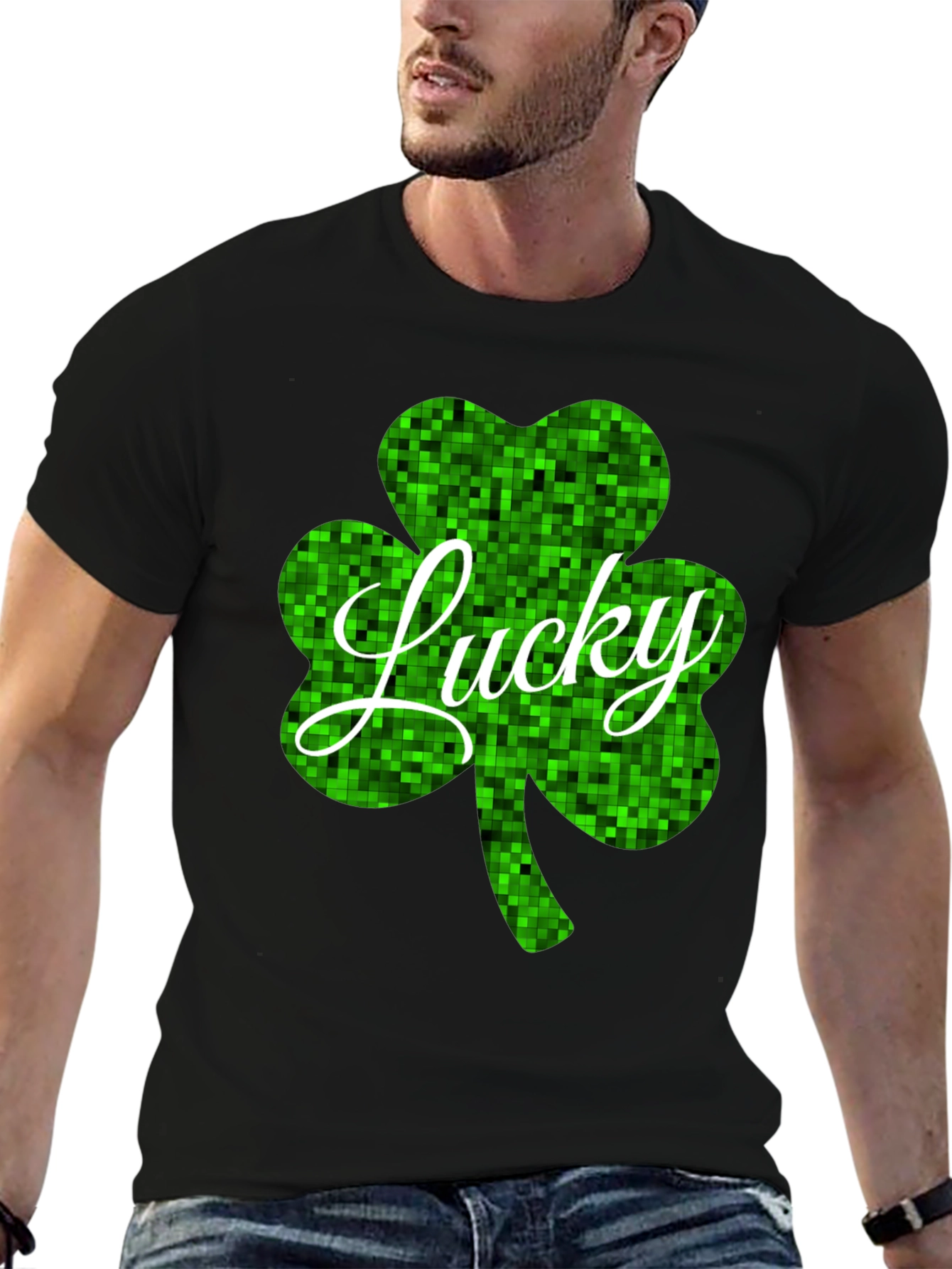 Lucky Shamrock Black T-Shirt