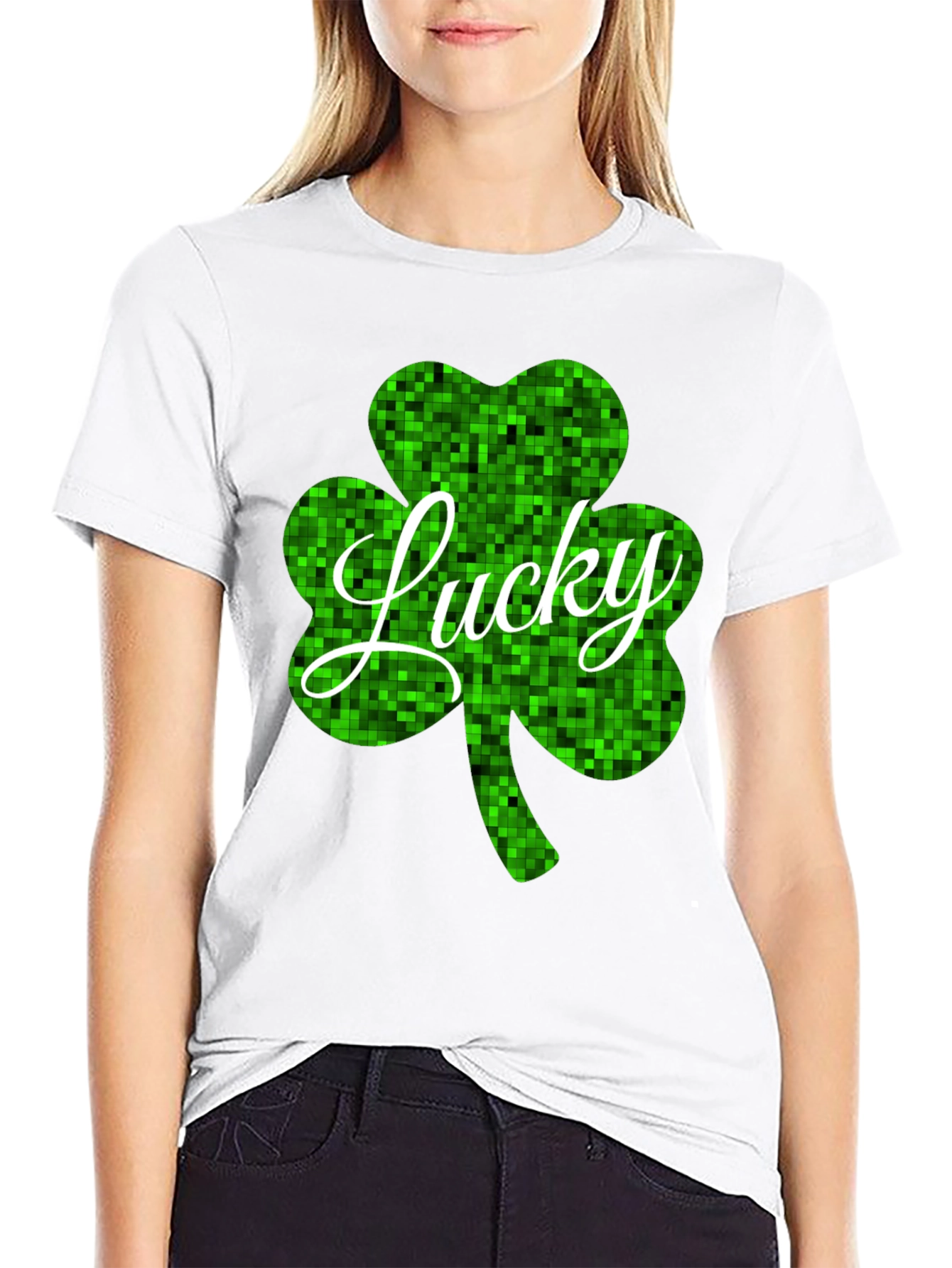 Lucky Shamrock Black T-Shirt