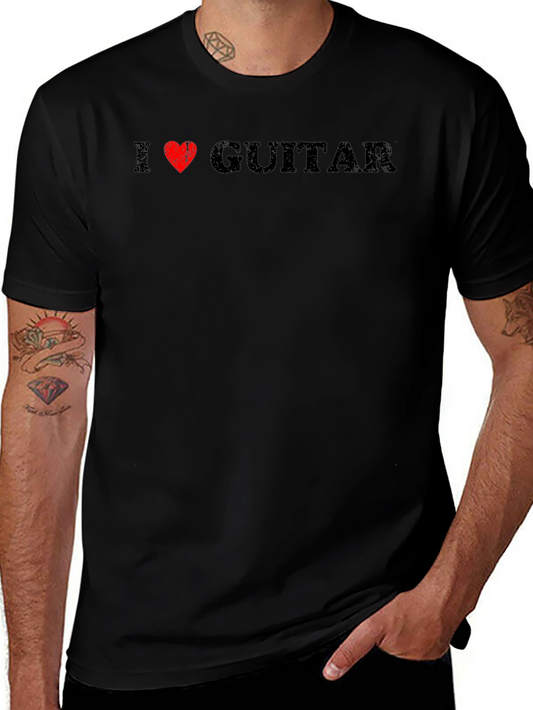 I Love Guitar Black T-Shirt