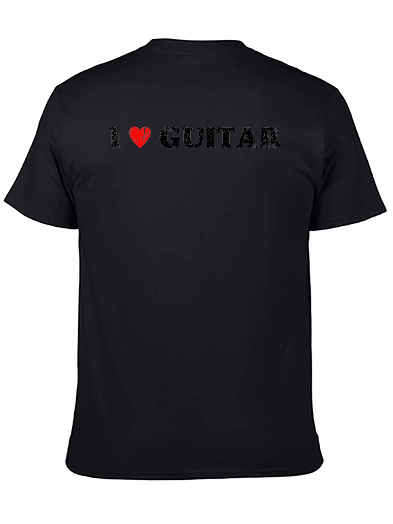 I Love Guitar Black T-Shirt