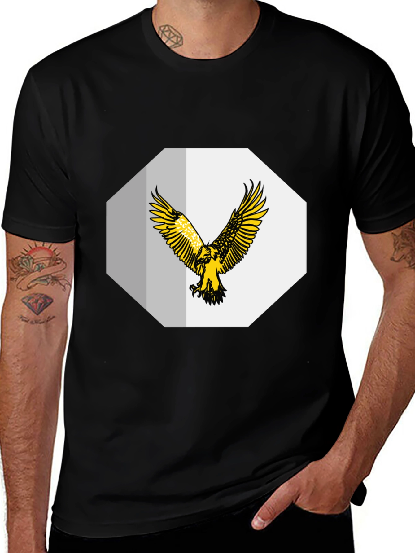 Eagle Graphic Tee - Stylish Mens Black T-Shirt