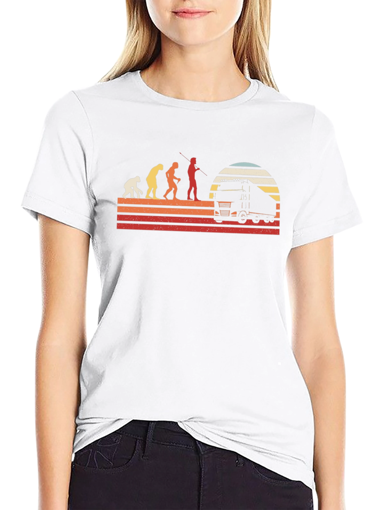 Truck Driver Evolution T-Shirt - Black