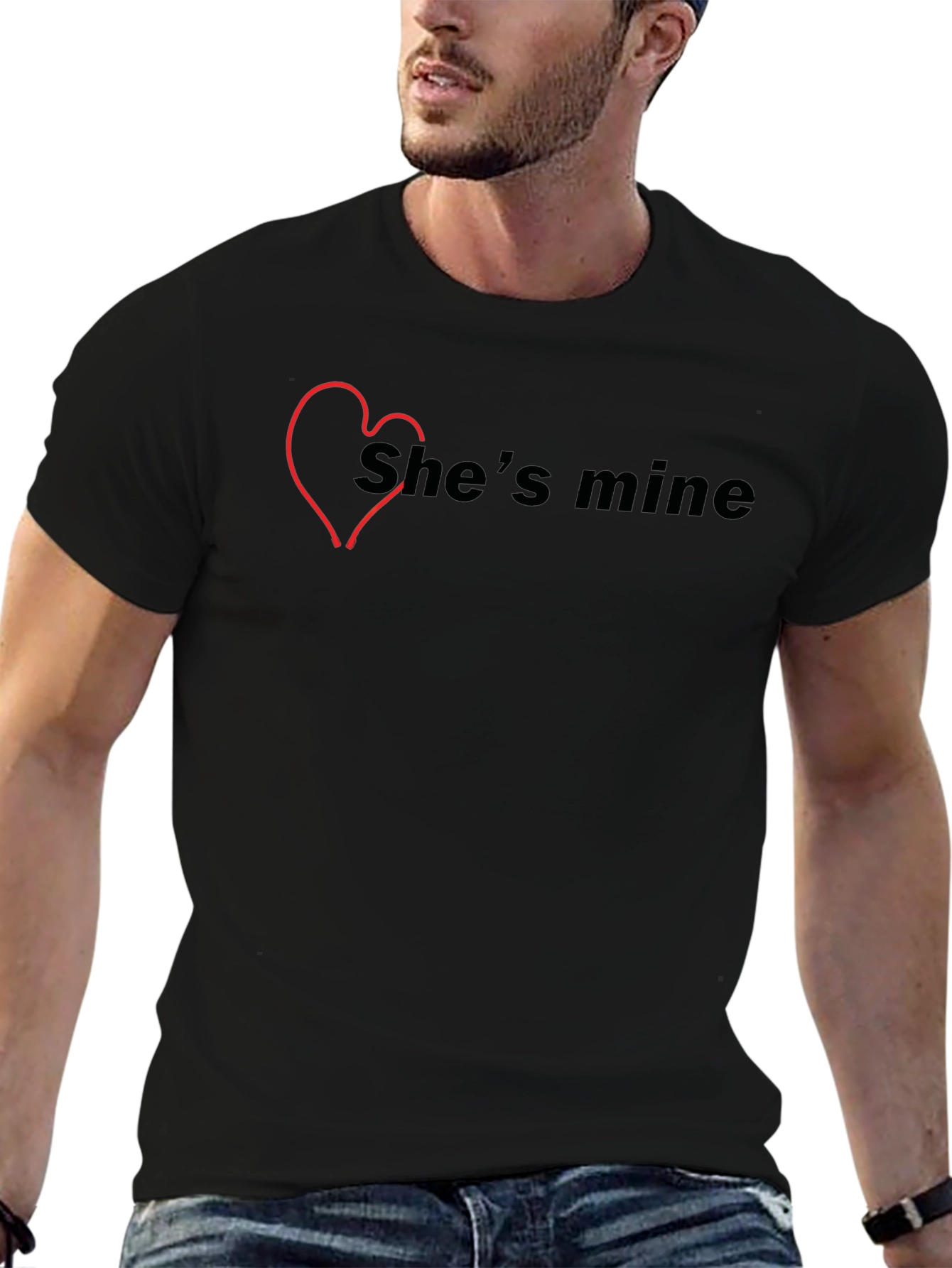 Shes Mine Graphic Tee - Trendy Couple Shirt