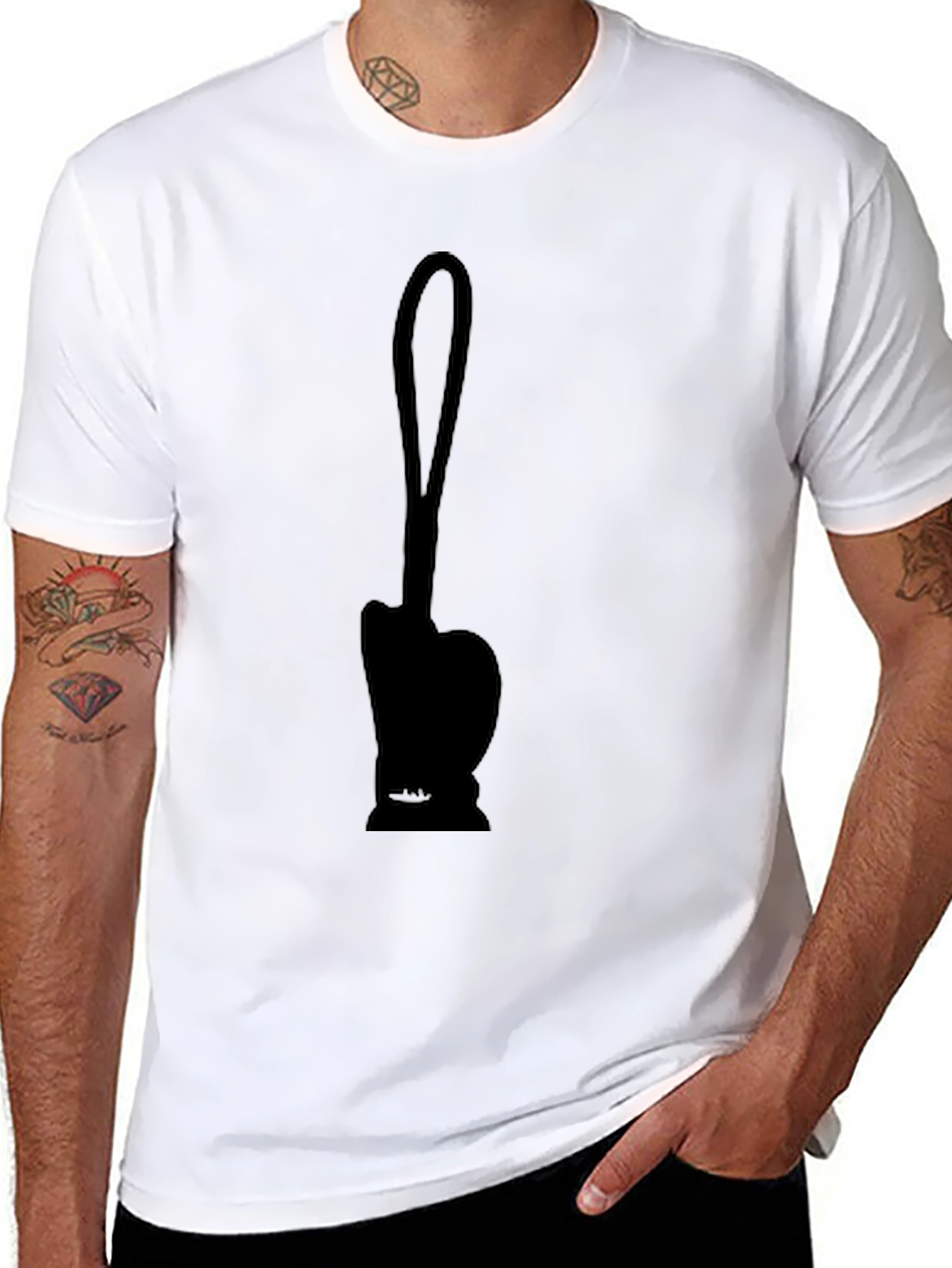 Mens Black Graphic T-Shirt - Novelty Design