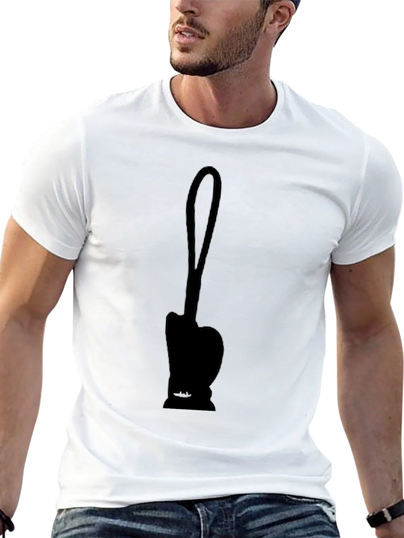 Mens Black Graphic T-Shirt - Novelty Design