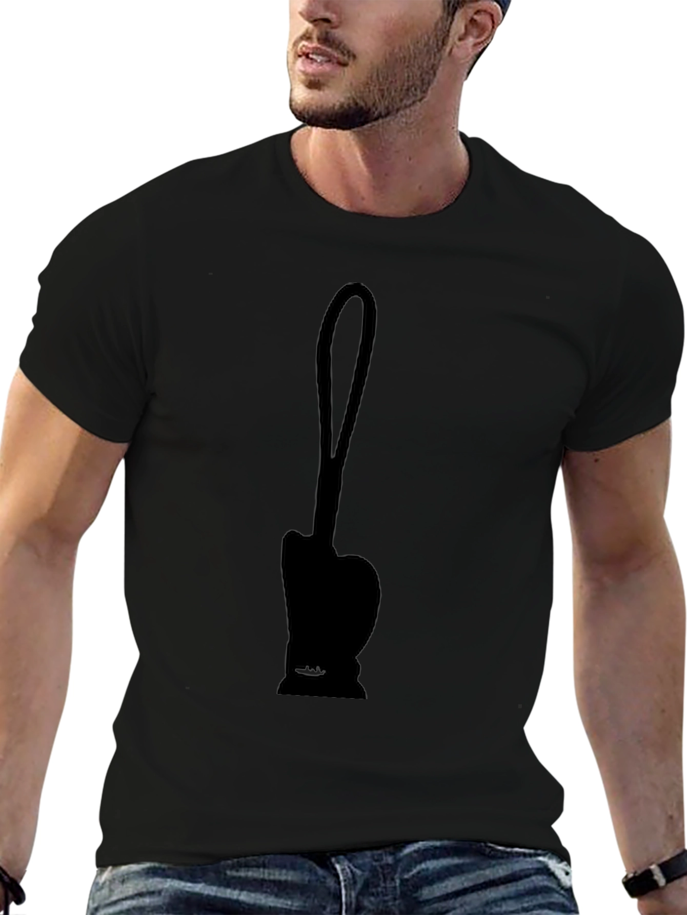 Mens Black Graphic T-Shirt - Novelty Design