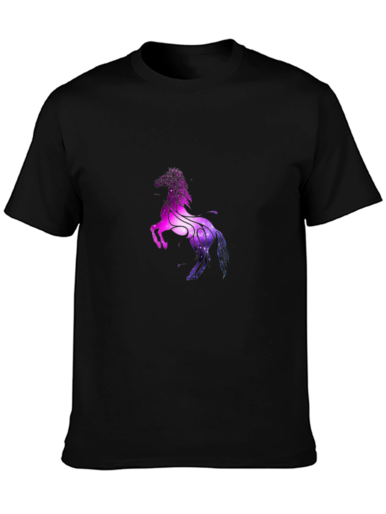 Cosmic Horse Graphic T-Shirt - Black