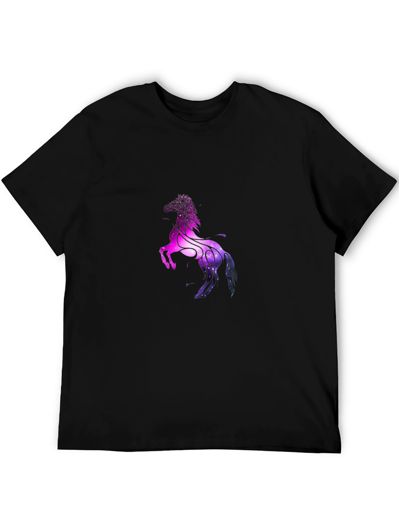 Cosmic Horse Graphic T-Shirt - Black