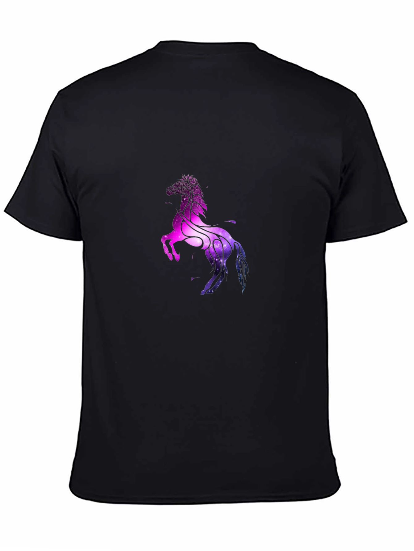 Cosmic Horse Graphic T-Shirt - Black