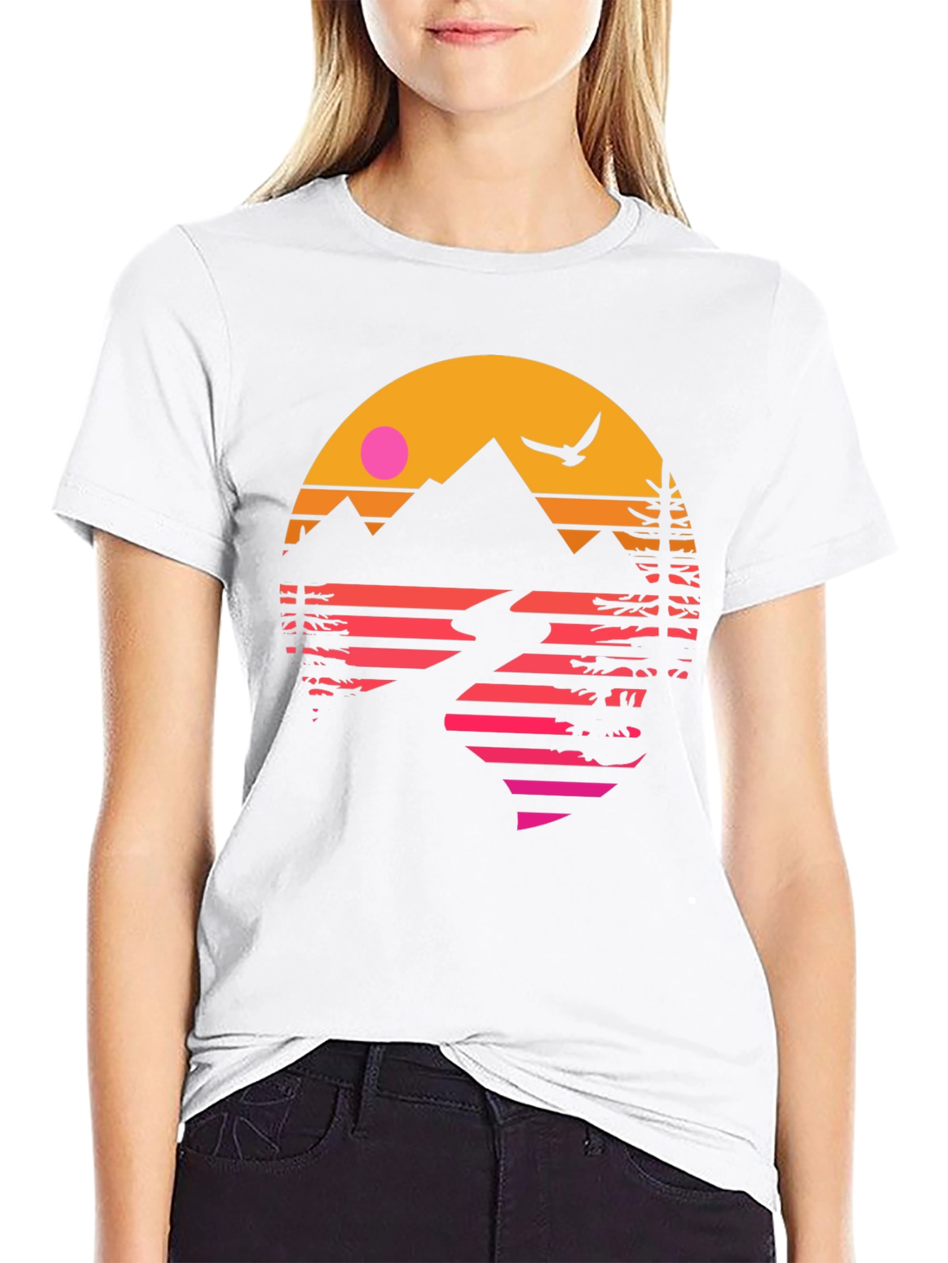 Retro Sunset Mountain Graphic Tee