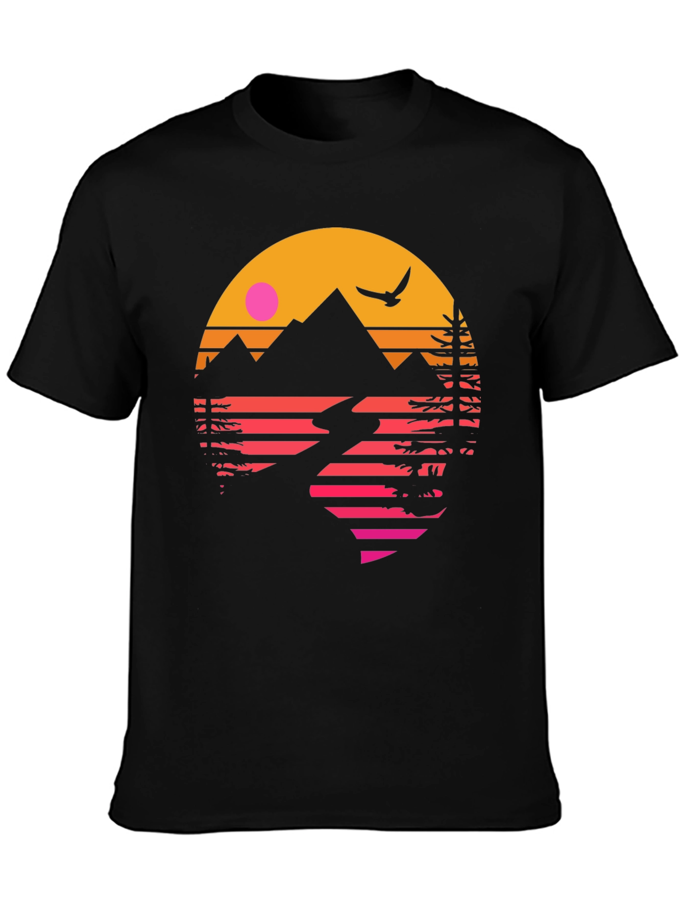 Retro Sunset Mountain Graphic Tee