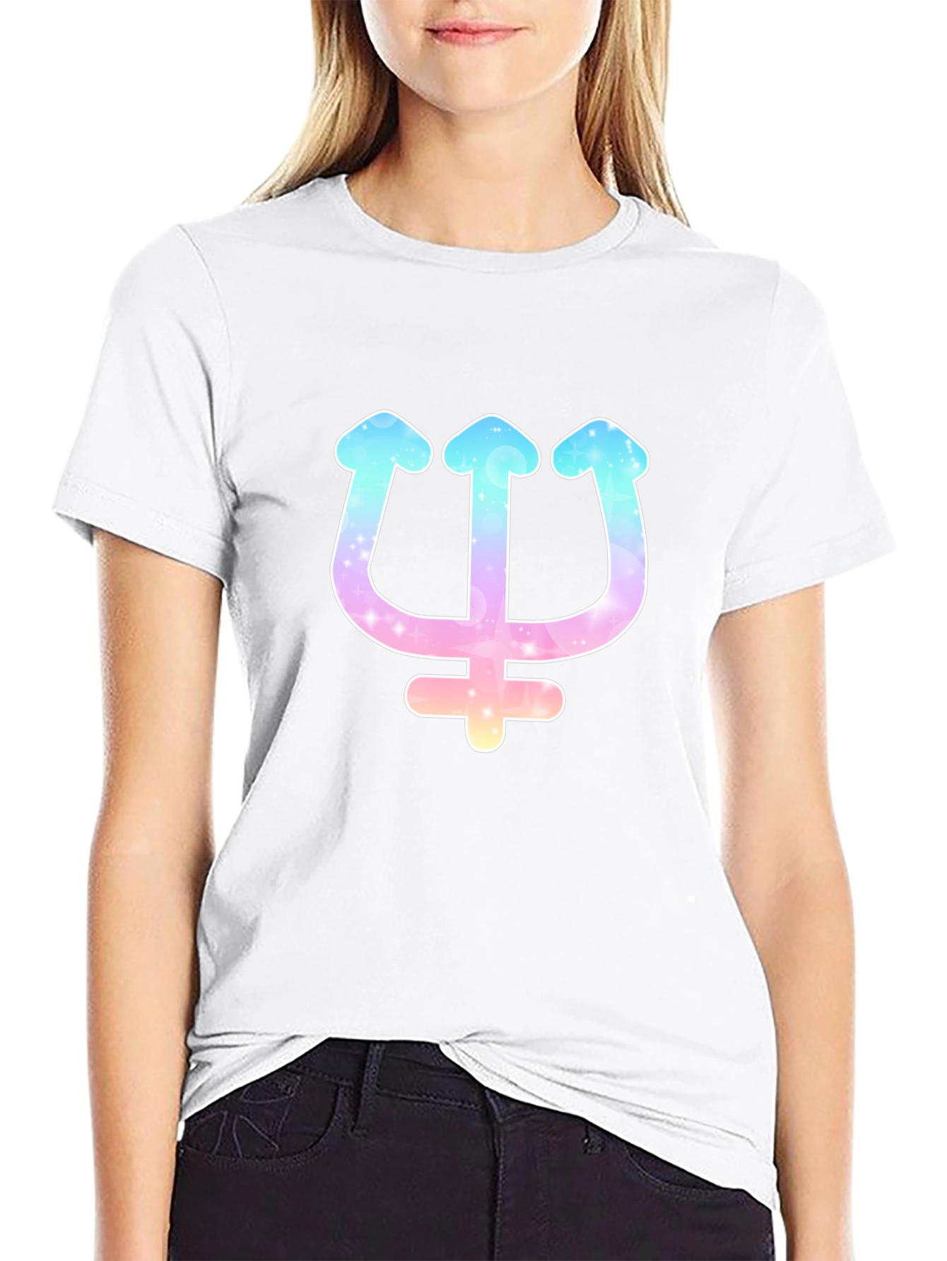 Neptune Trident Graphic T-Shirt - Galaxy Design