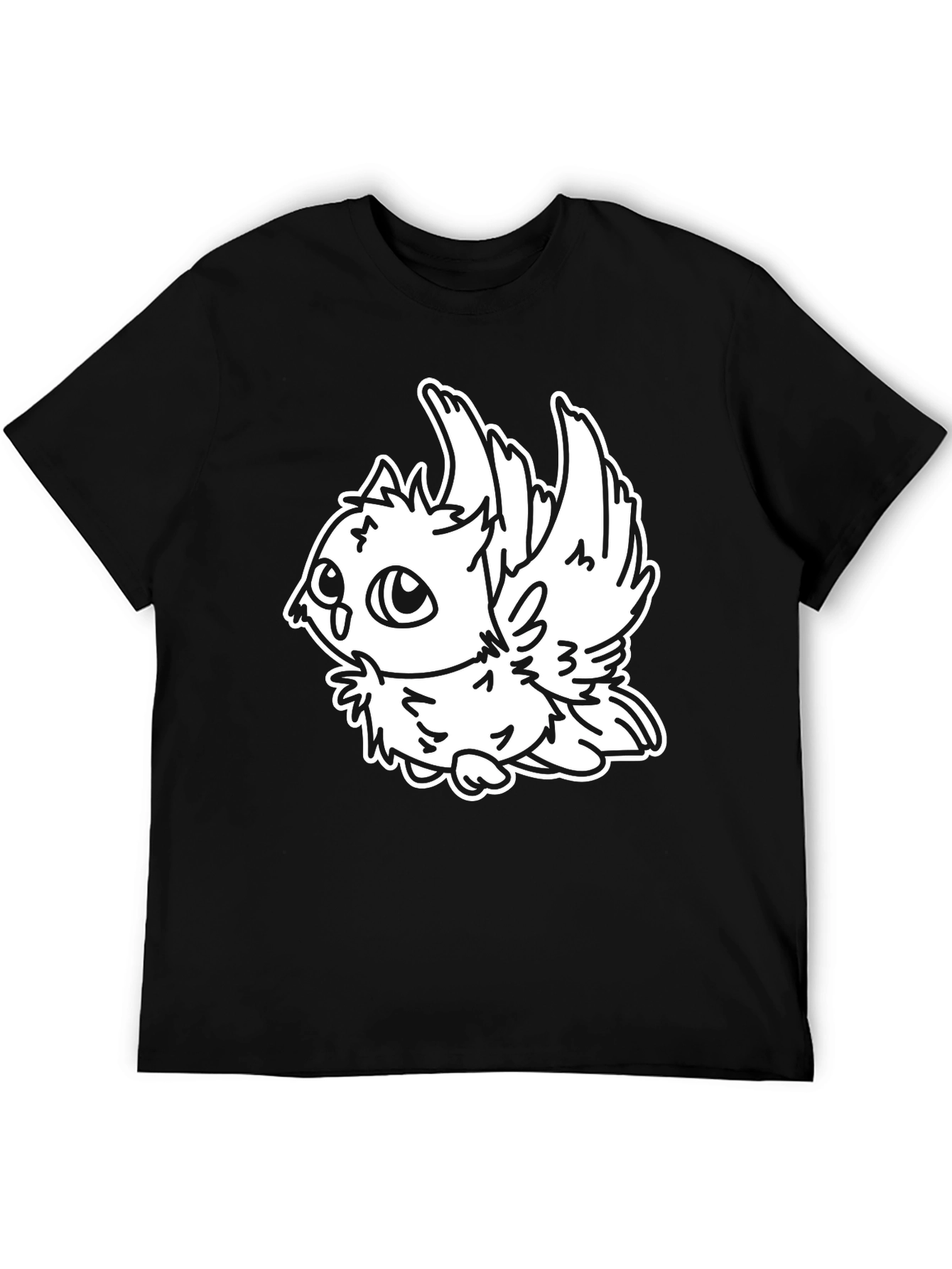 Cute Cartoon Owl Graphic Black T-Shirt