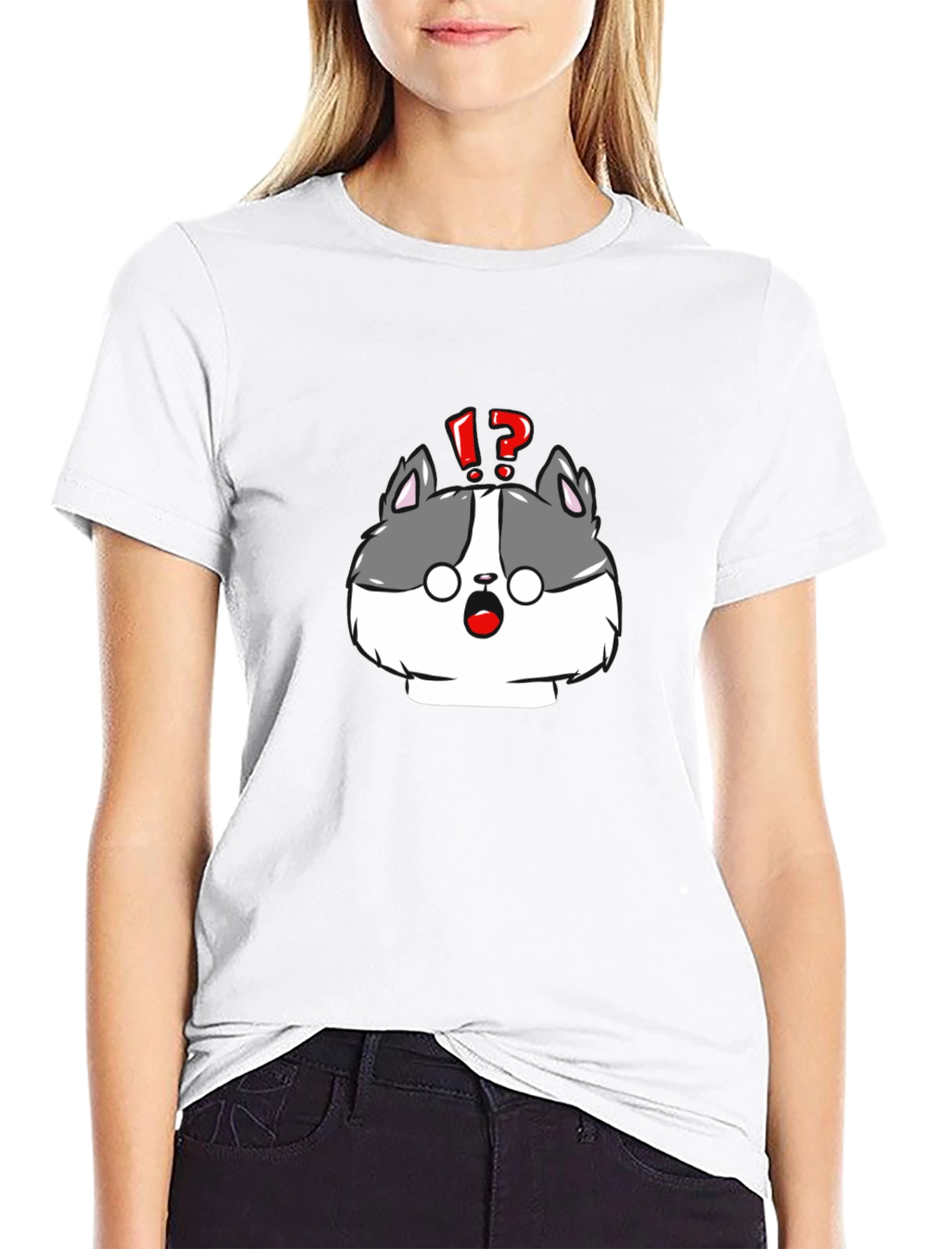 Surprised Cartoon Dog Graphic Tee