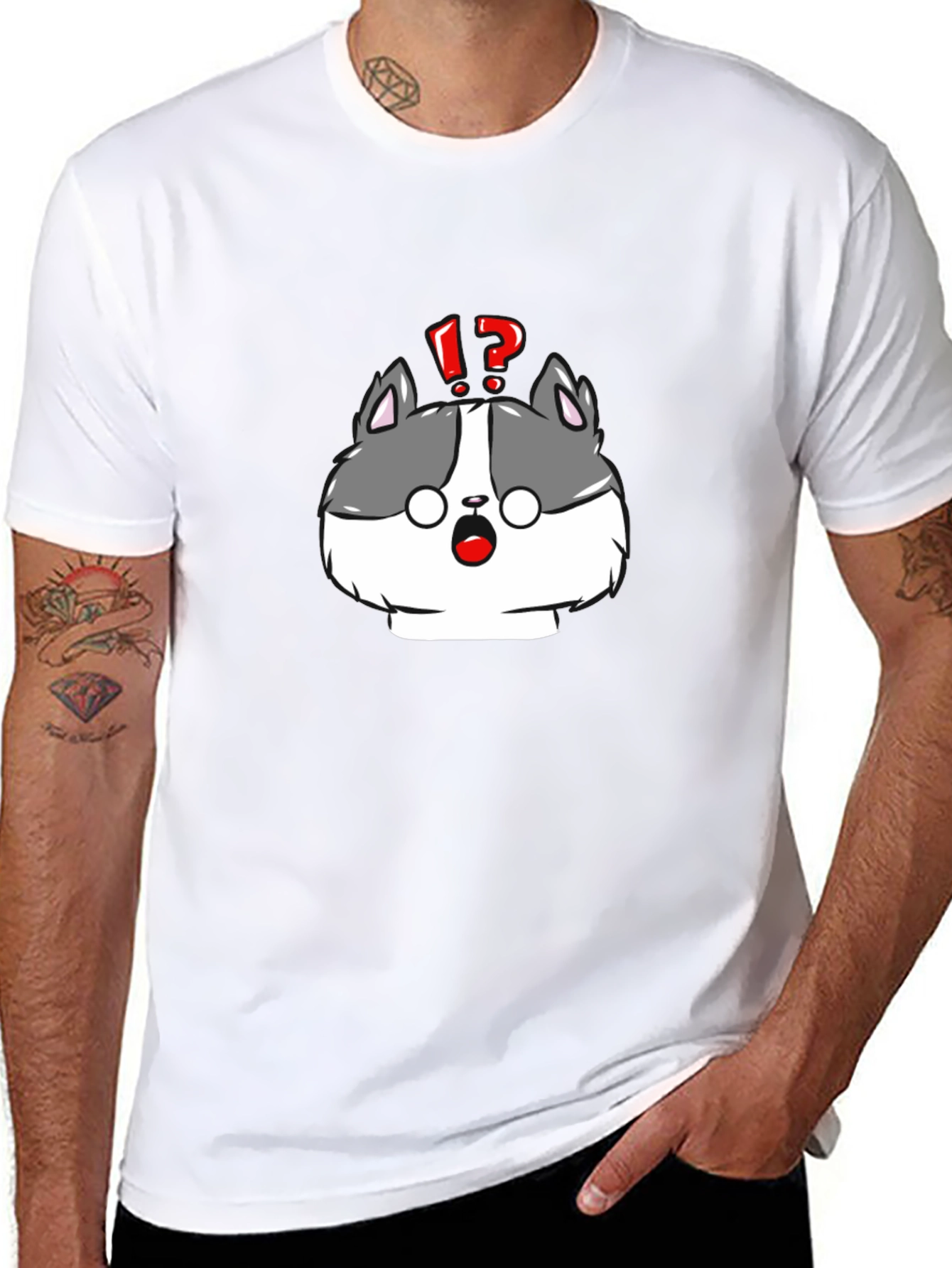 Surprised Cartoon Dog Graphic Tee