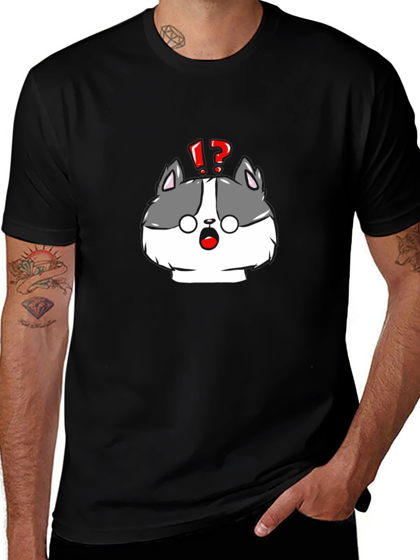 Surprised Cartoon Dog Graphic Tee