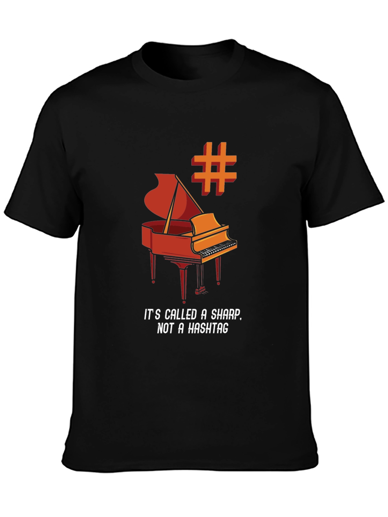 Piano Sharp Note Pun Graphic T-Shirt