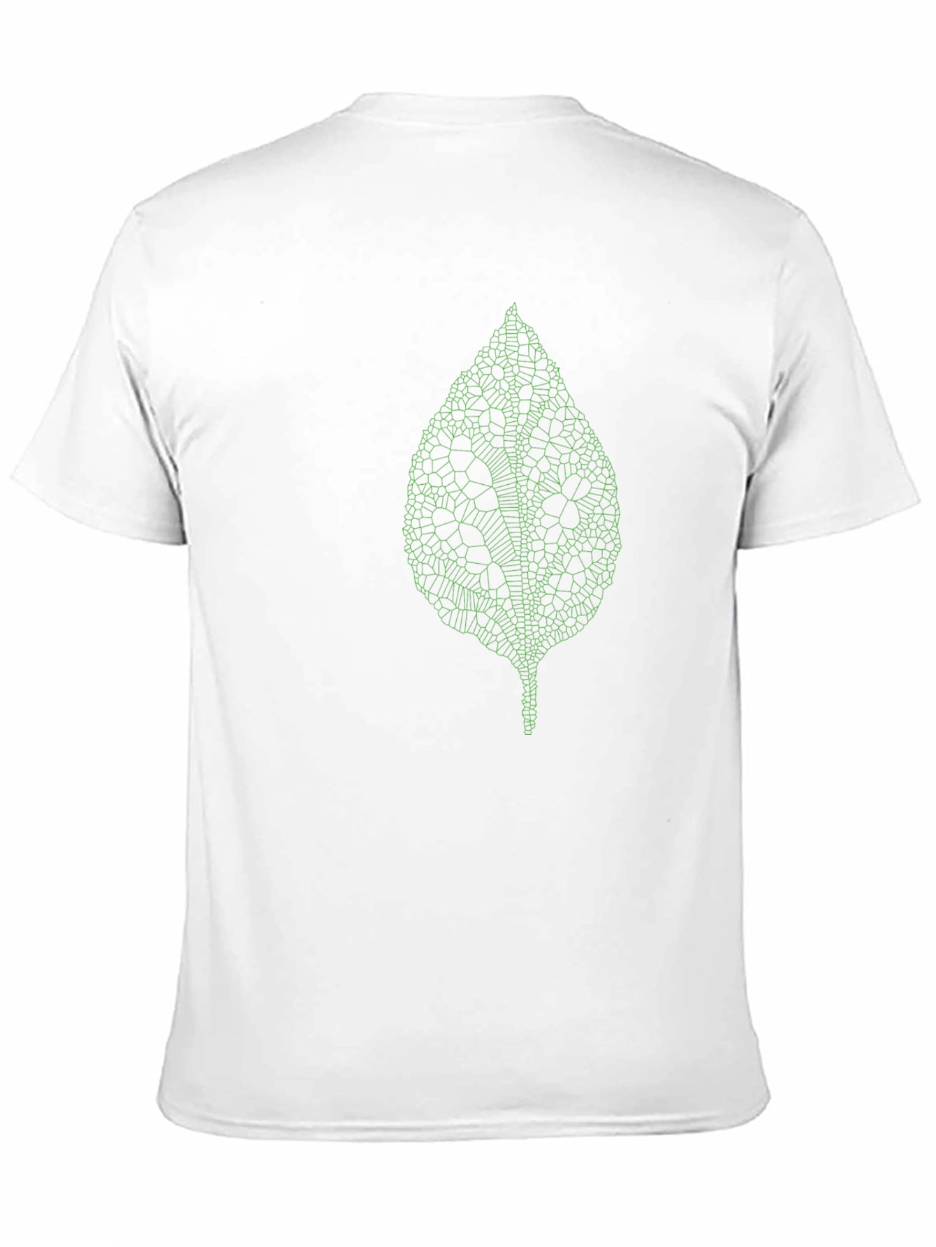 Modern Green Leaf Design Black T-Shirt