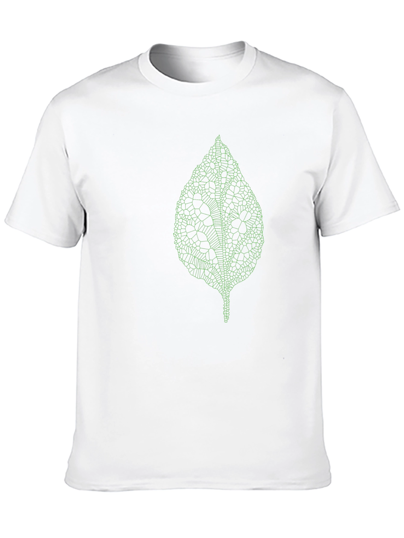 Modern Green Leaf Design Black T-Shirt