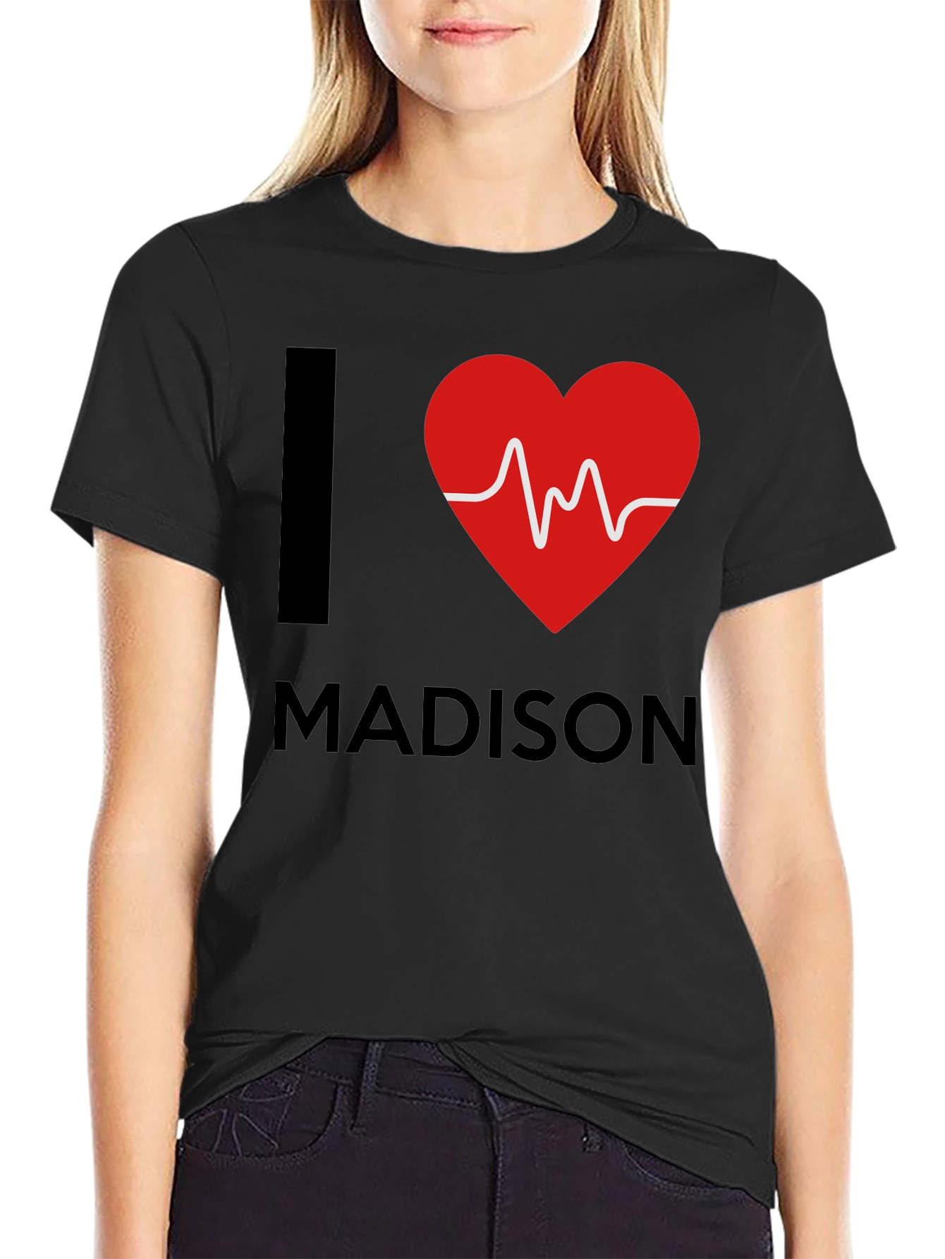 I Heart Madison Graphic T-Shirt - Black Cotton Tee