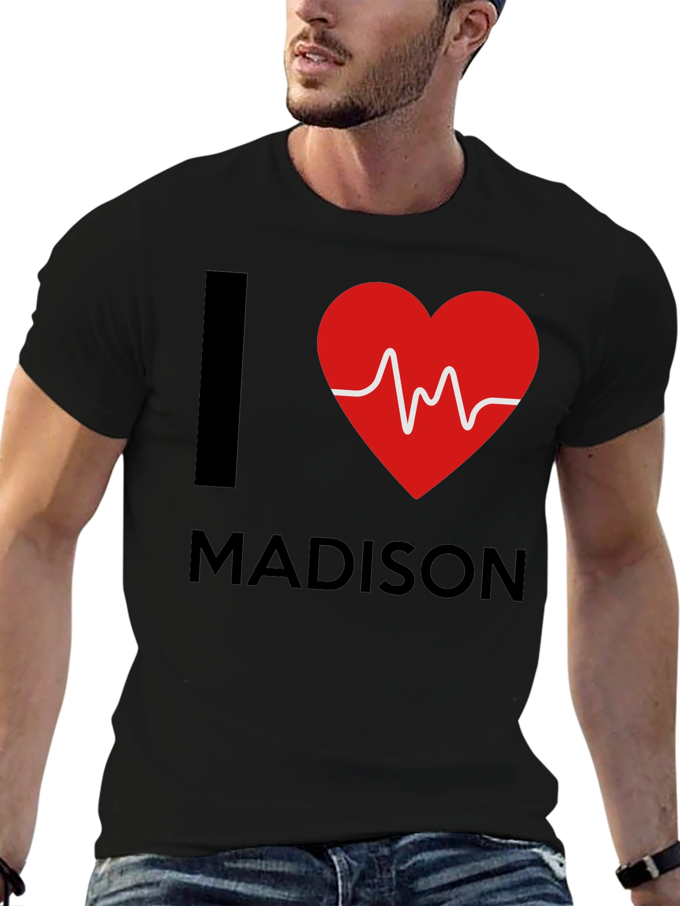 I Heart Madison Graphic T-Shirt - Black Cotton Tee